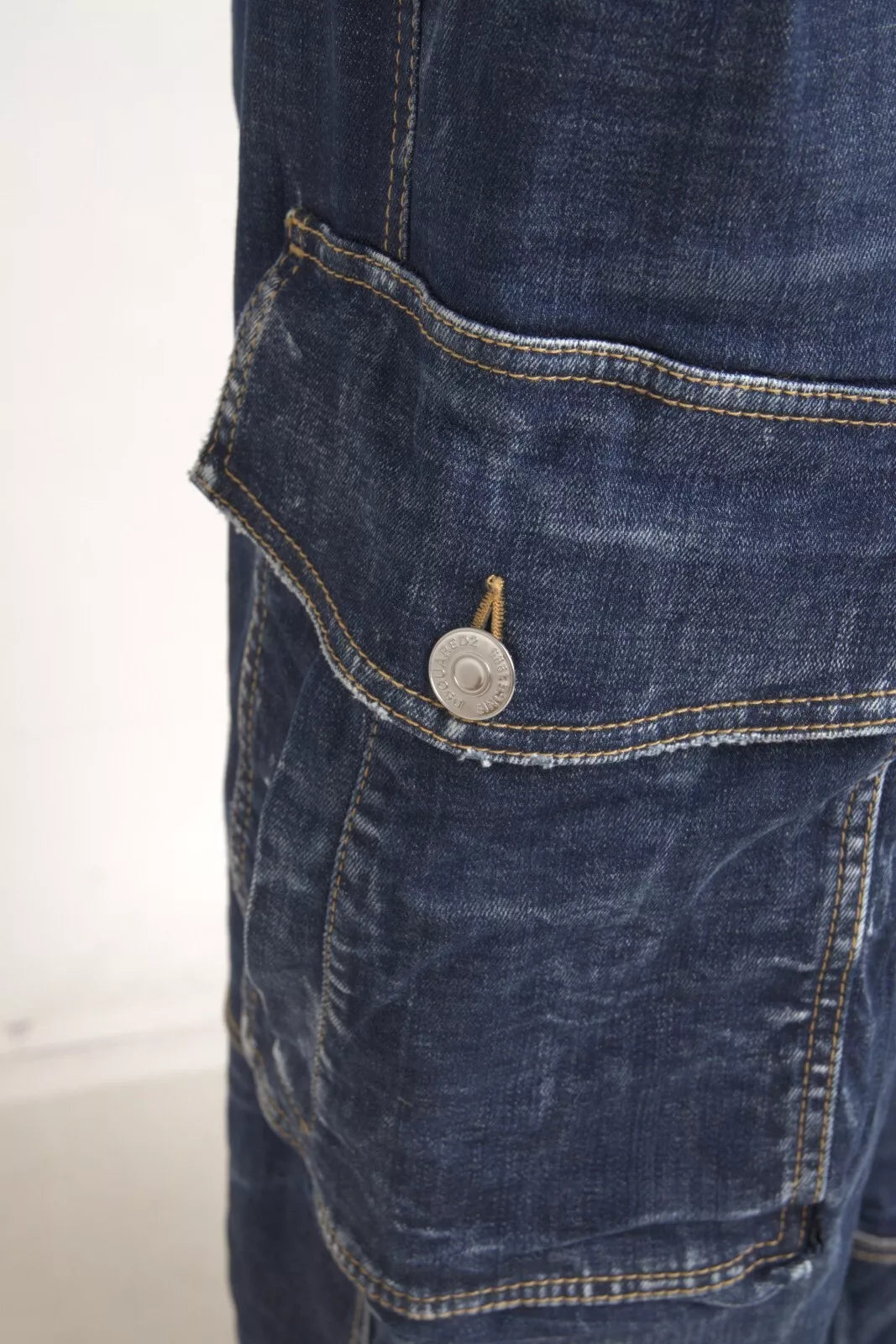 Dsquared² Blue High Waist Cotton Cargo Baggy Denim Jeans LUNESCAPE