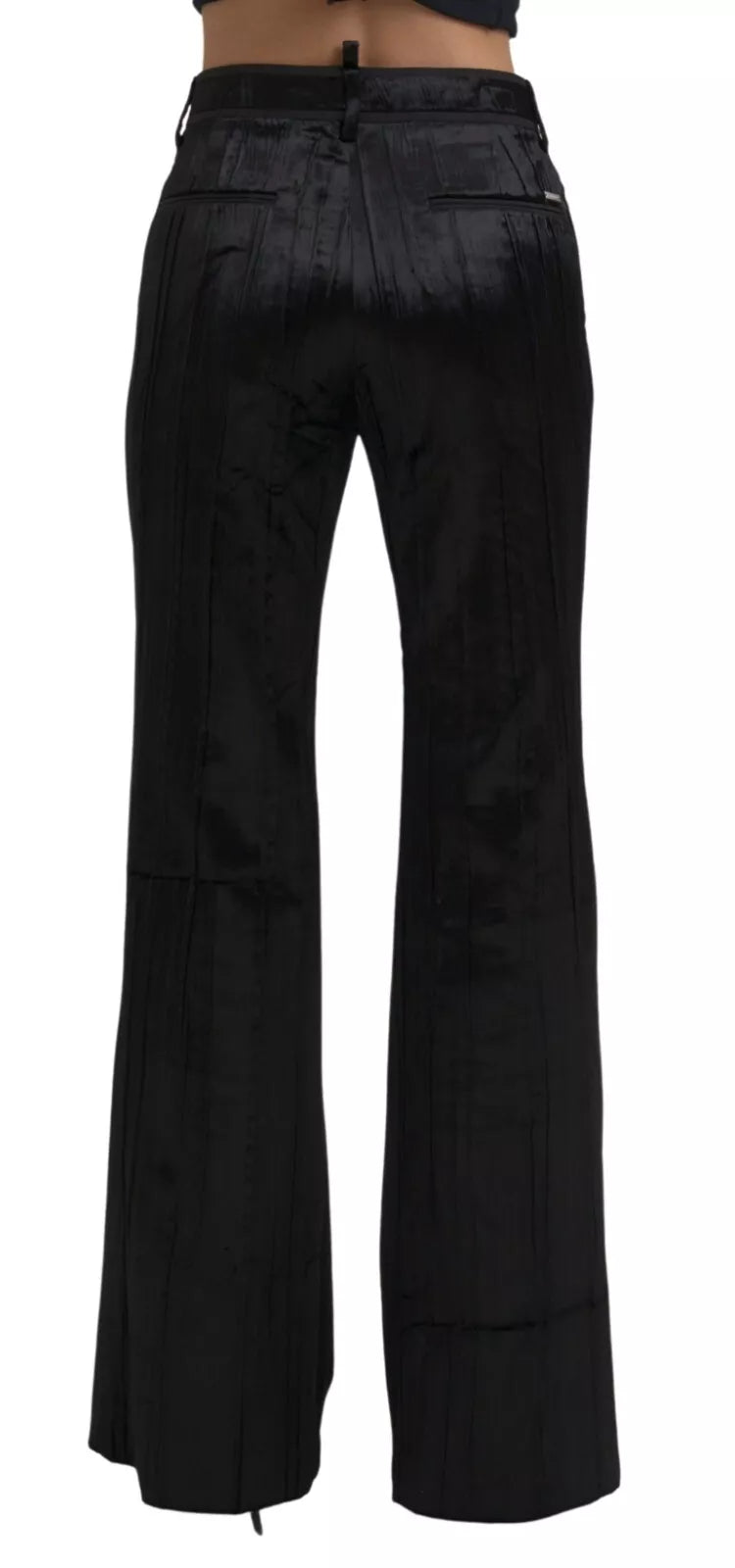 Dsquared² Black Super Flare High Waist Pants LUNESCAPE