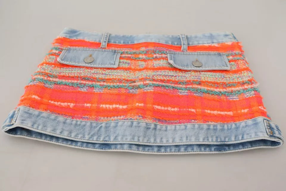 Dsquared² Multicolor Low Waist A-line Denim Skirt LUNESCAPE
