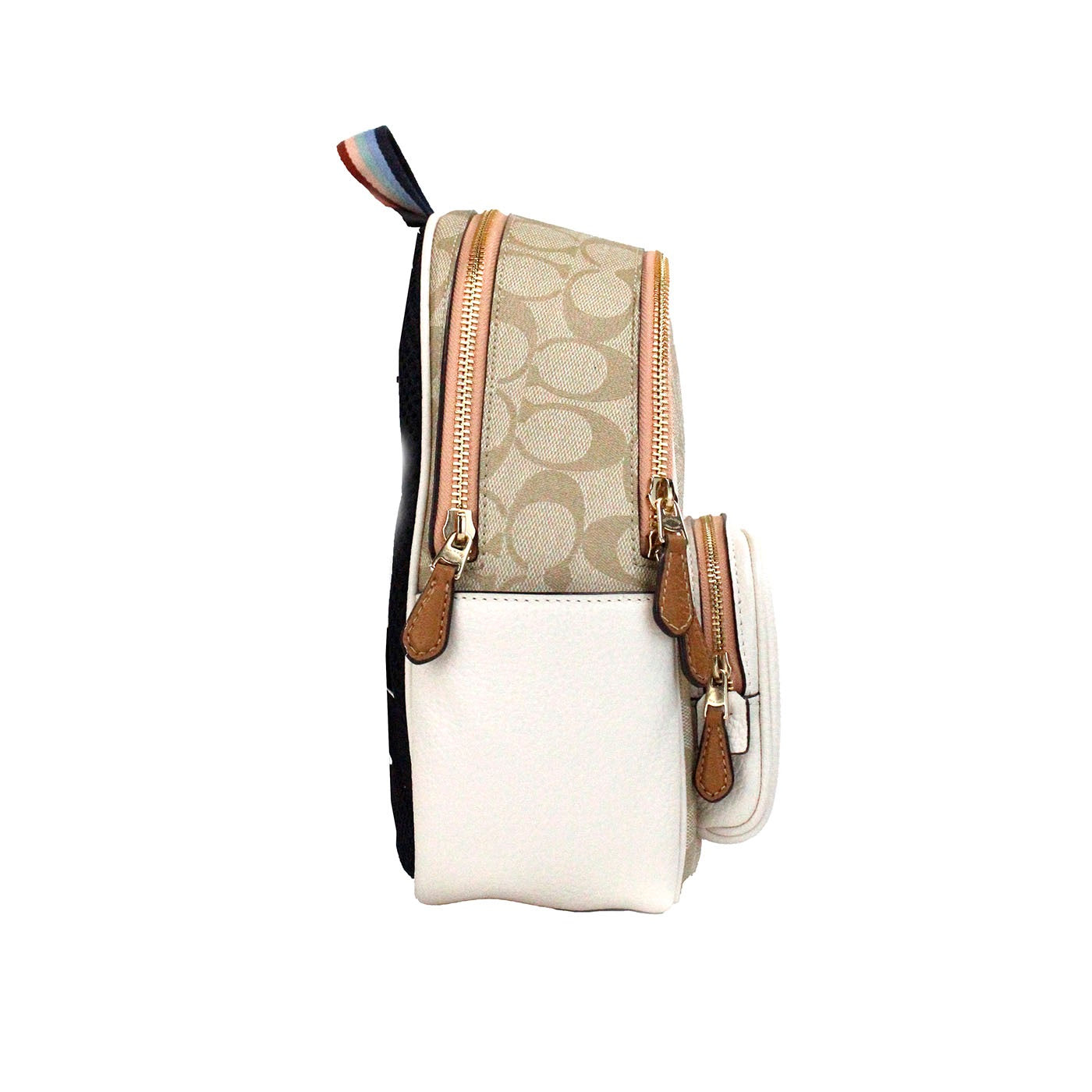 COACH Mini Court Signature Pear Motif Shoulder Backpack Bookbag Bag Chalk Taffy LUNESCAPE