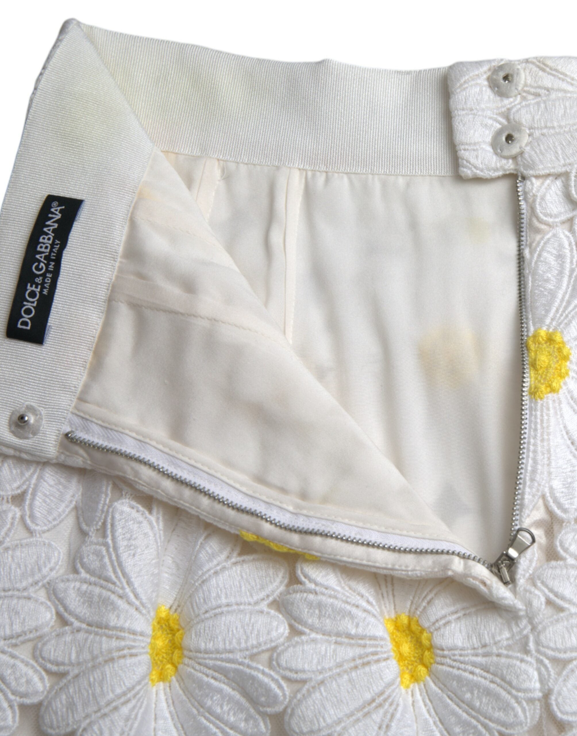 Dolce & Gabbana White Floral Pencil Straight Lace Skirt LUNESCAPE