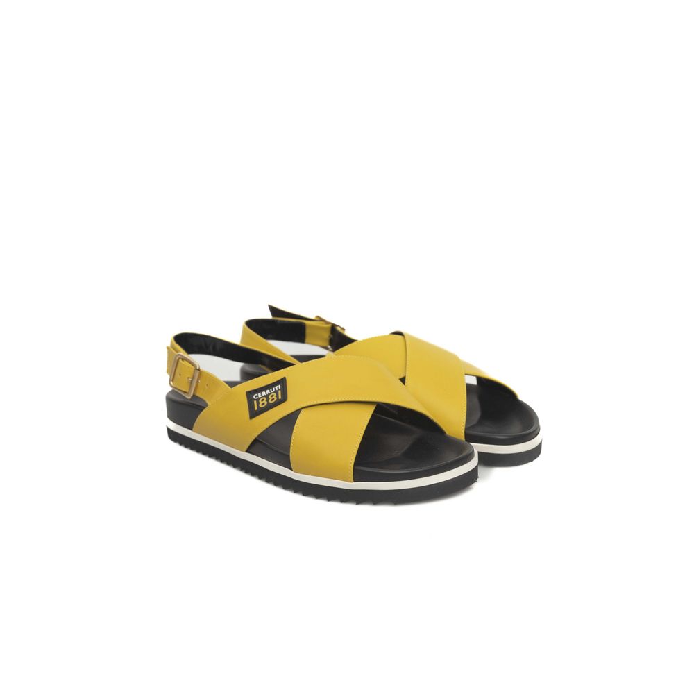 Cerruti 1881 Yellow Calfskin Women Sandal LUNESCAPE