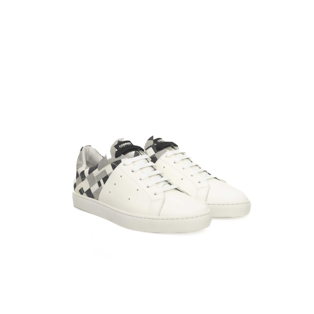 Cerruti 1881 White Calfskin Men Sneaker LUNESCAPE