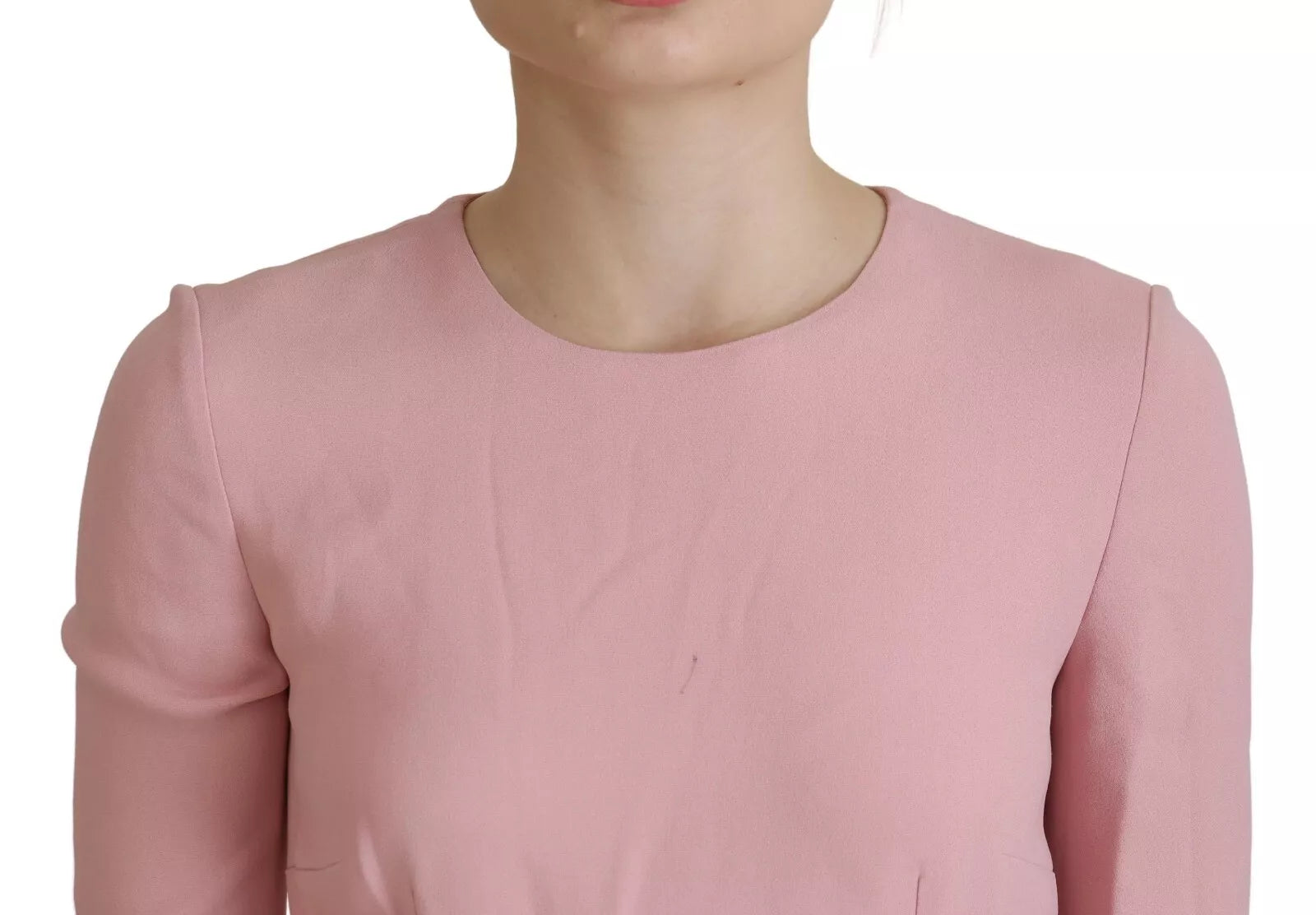 Dolce & Gabbana Pink A-line Flare Viscose 3/4 Sleeves Dress LUNESCAPE