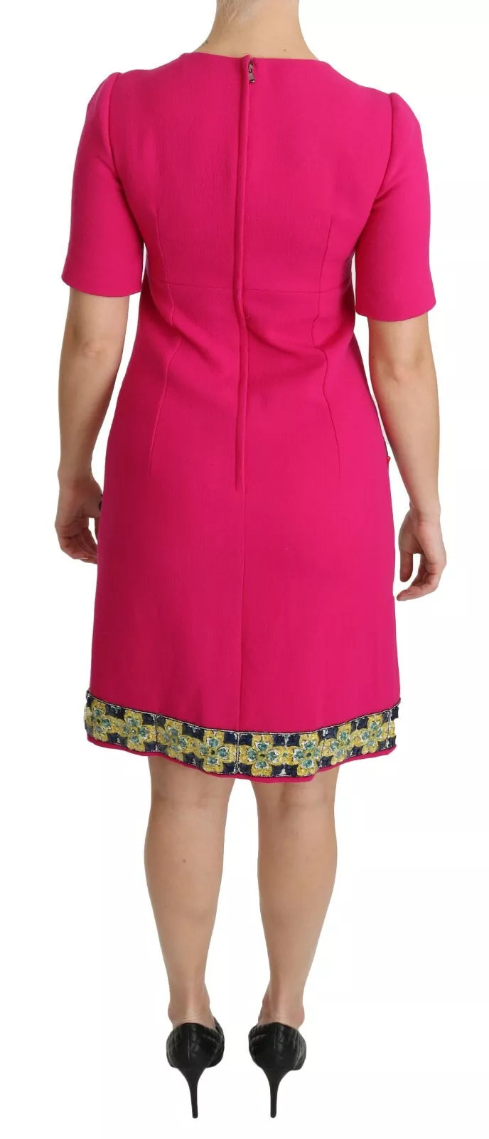 Dolce & Gabbana Pink Italia Forever Crystal Sheath Dress LUNESCAPE
