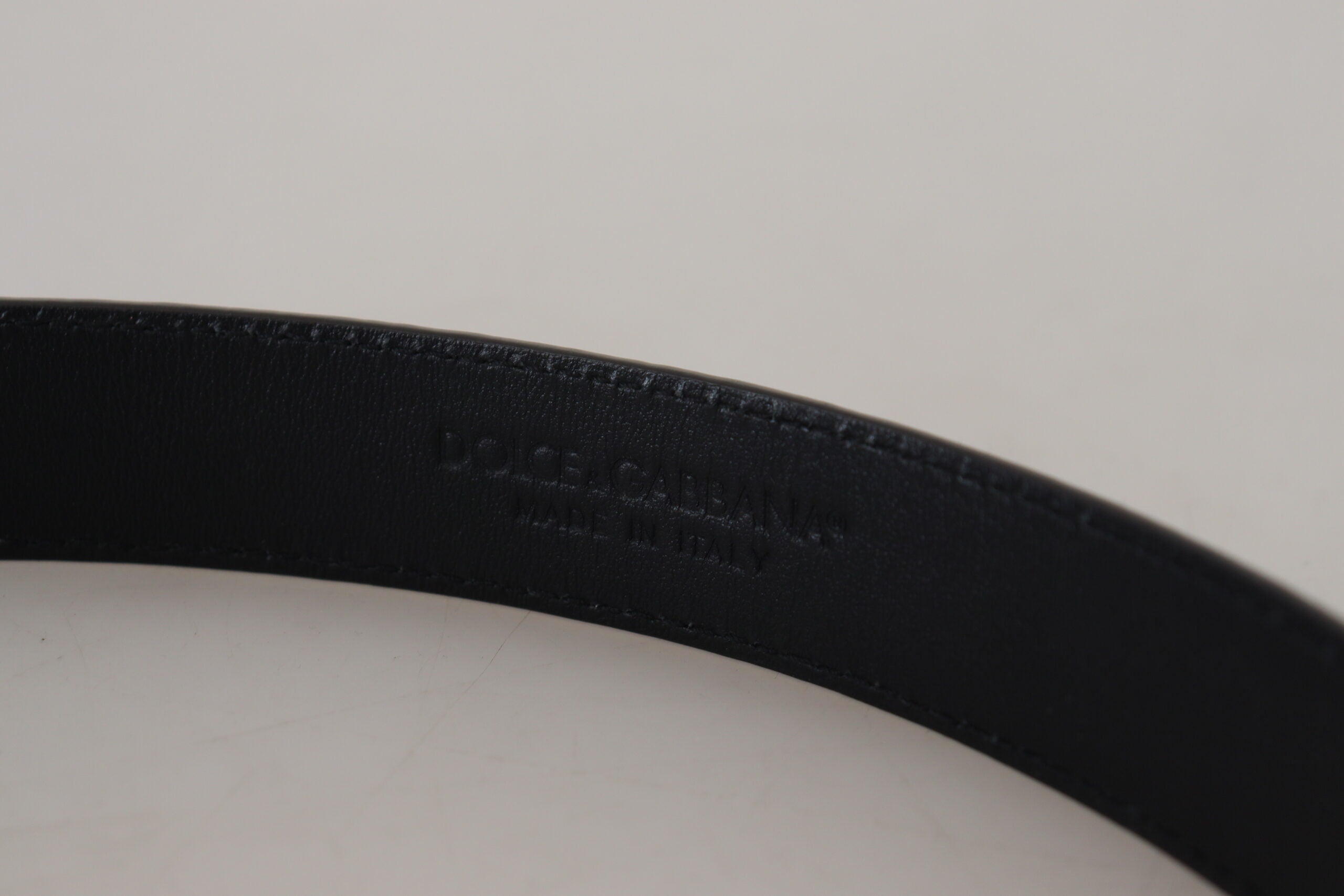 Dolce & Gabbana Blue Exotic Leather Gold Metal Buckle Belt