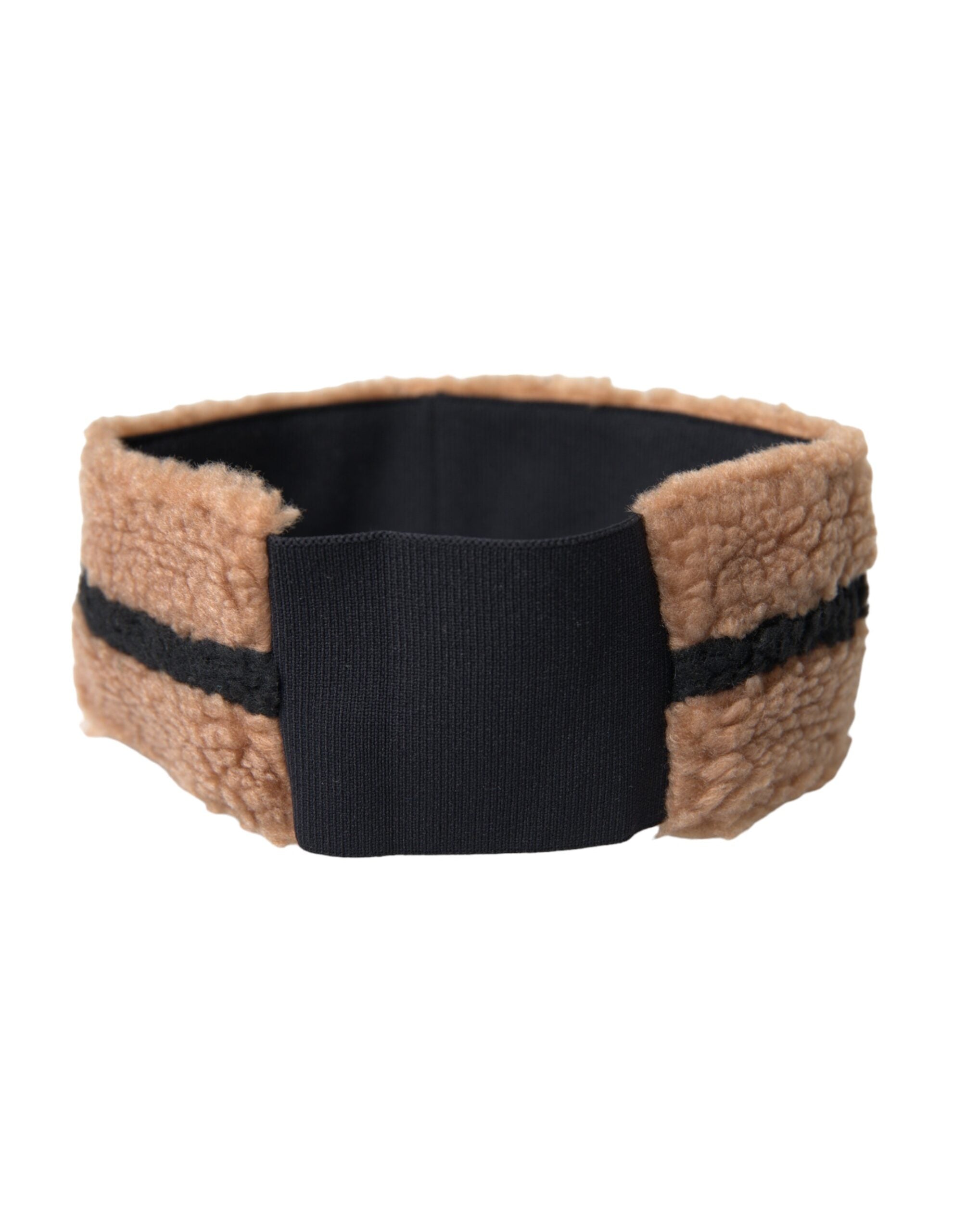 Dolce & Gabbana Brown Black Fleece Wool Ear Warmer