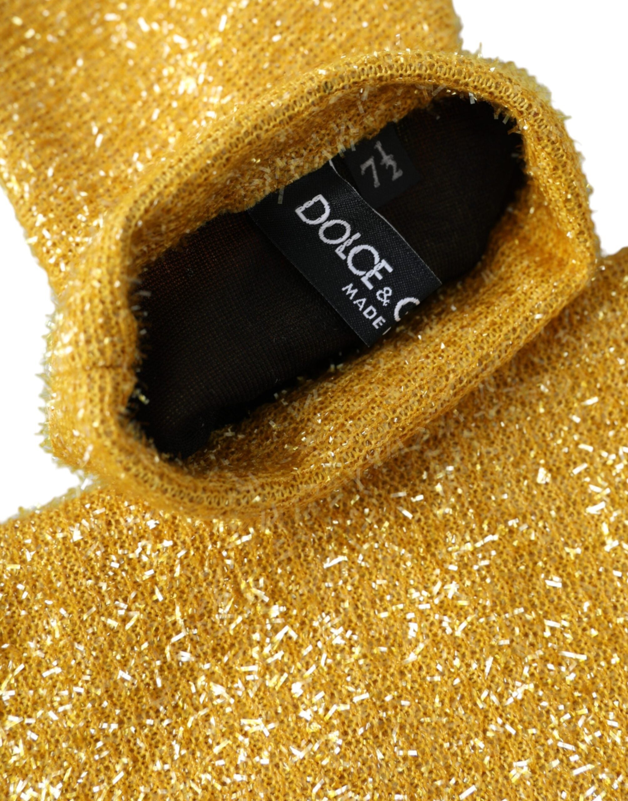 Dolce & Gabbana Gold Lurex Fantasia Mid Arm Length Gloves LUNESCAPE