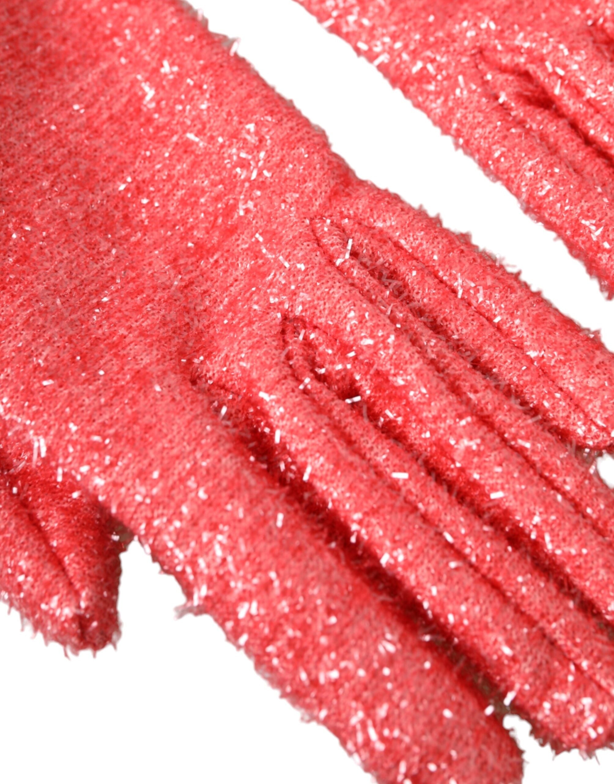 Dolce & Gabbana Pink Lurex Fantasia Mid Arm Length Gloves LUNESCAPE