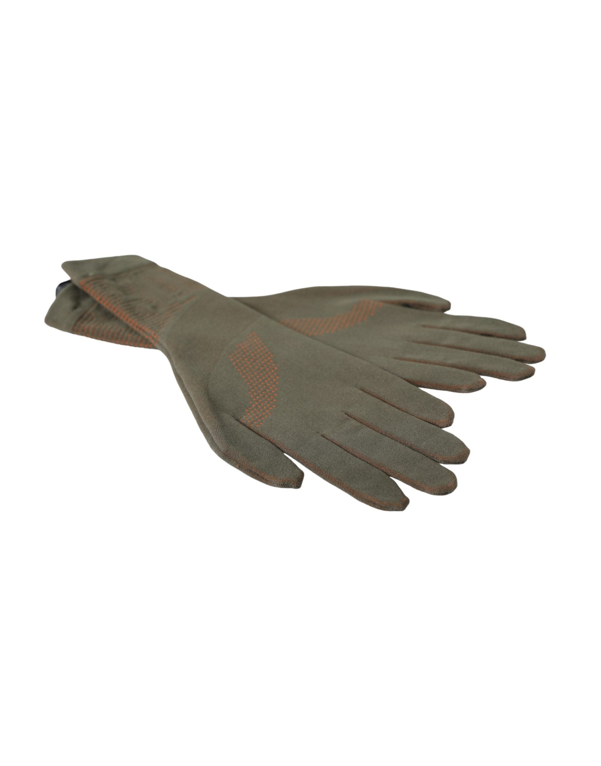 Dolce & Gabbana Brown Cotton Stretch Wrist Length Gloves LUNESCAPE