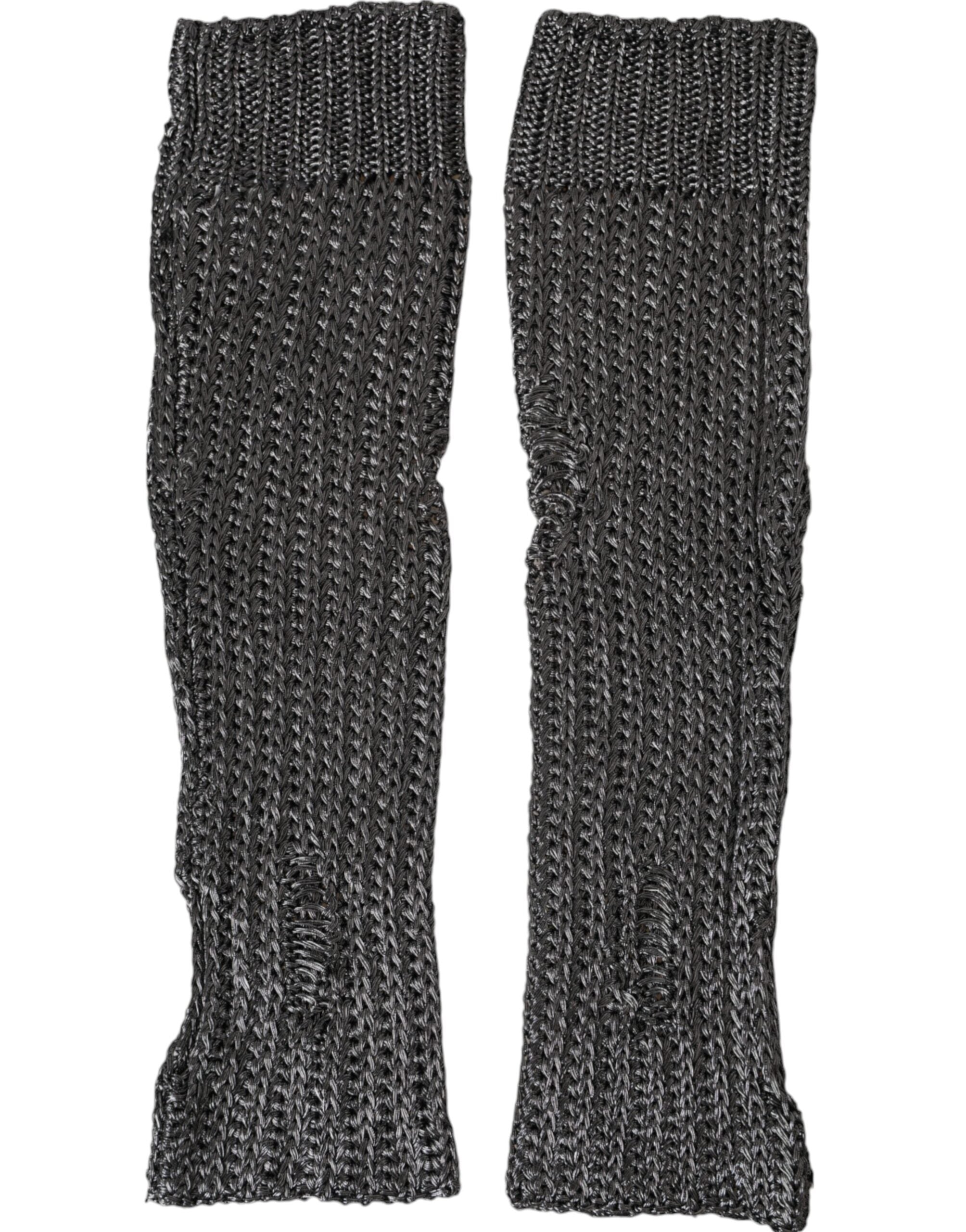 Dolce & Gabbana Gray Knitted Finger Less Gloves LUNESCAPE