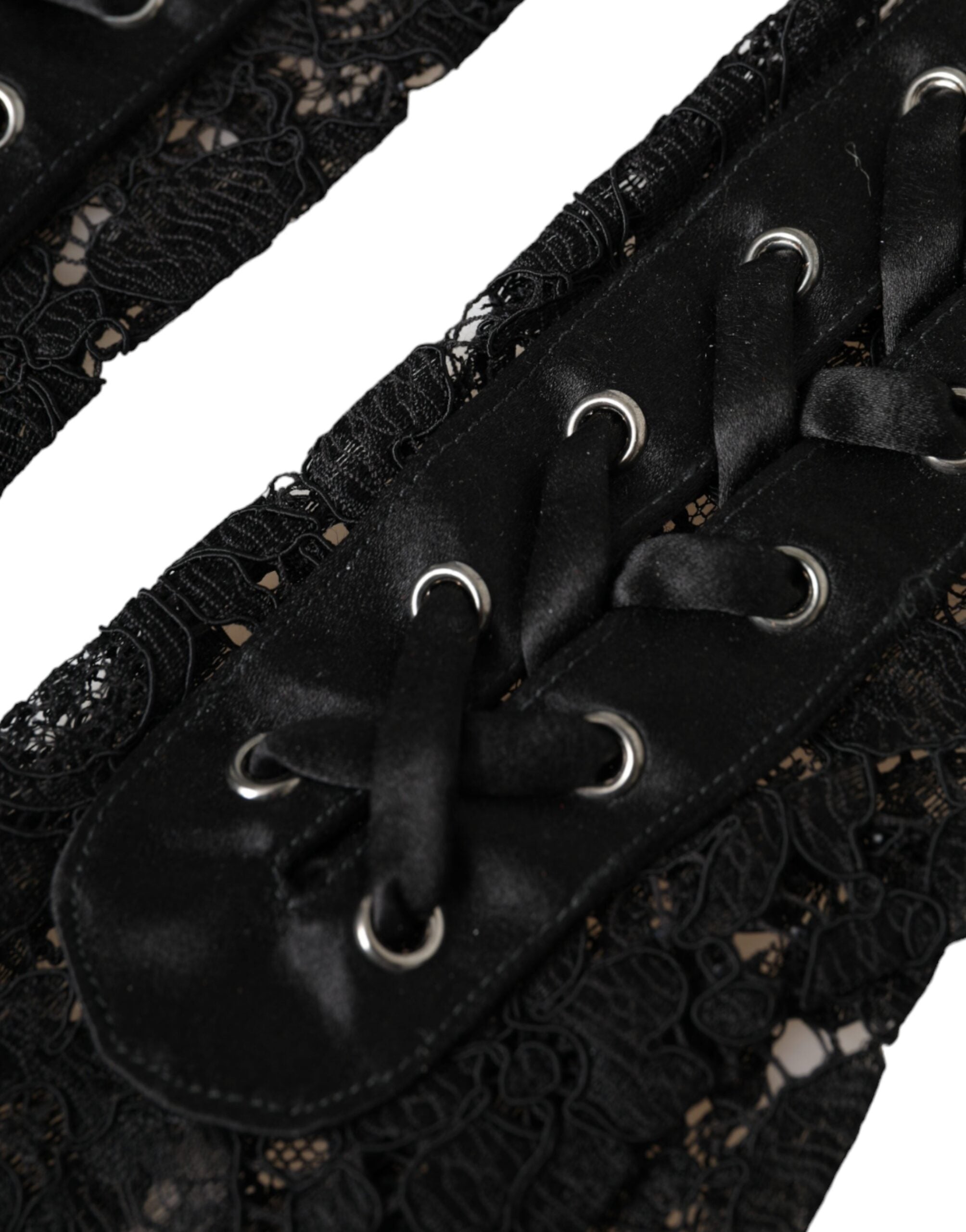 Dolce & Gabbana Black Taormina Lace Elbow Length Gloves LUNESCAPE