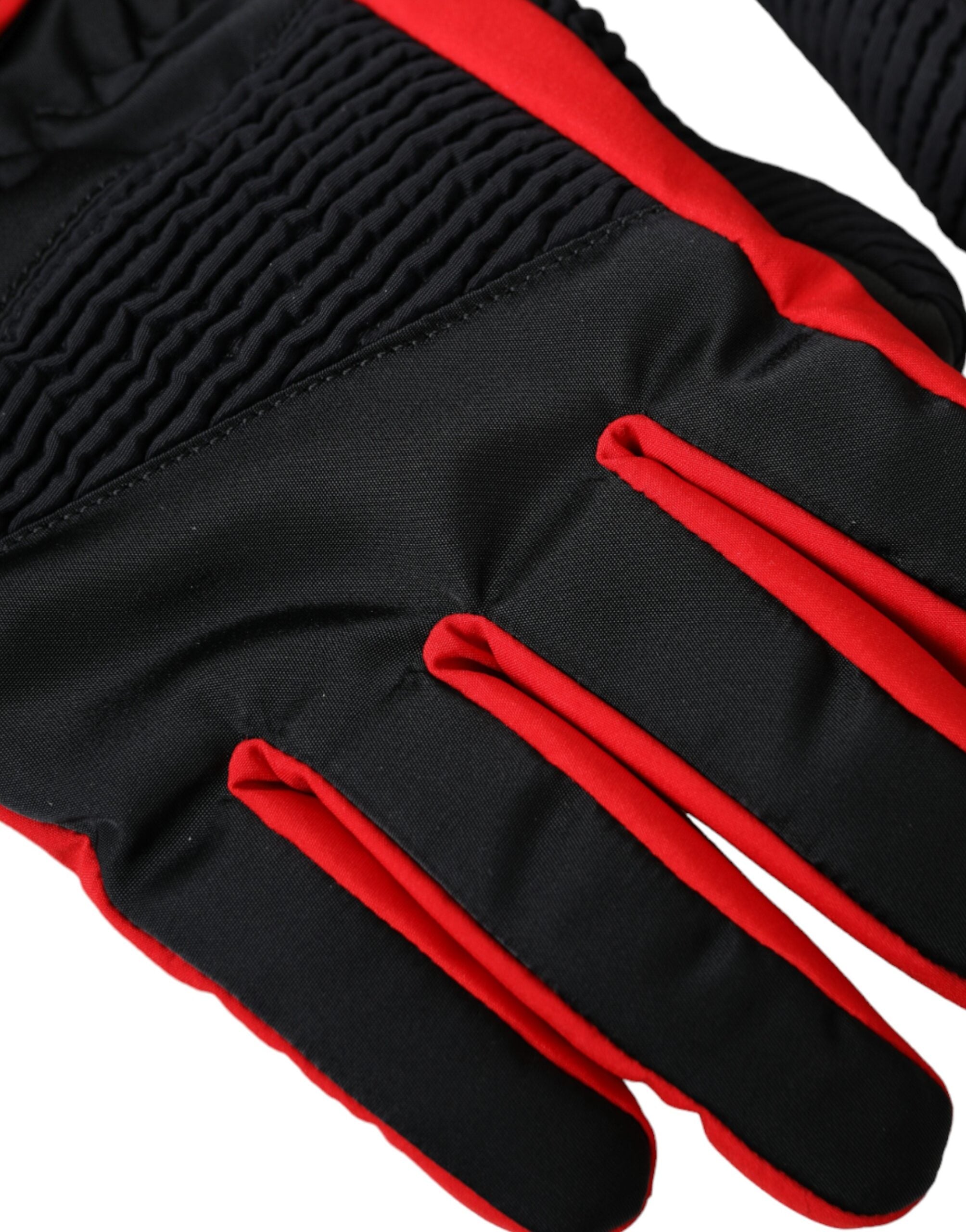 Dolce & Gabbana Black Red Wrist Length Gloves LUNESCAPE