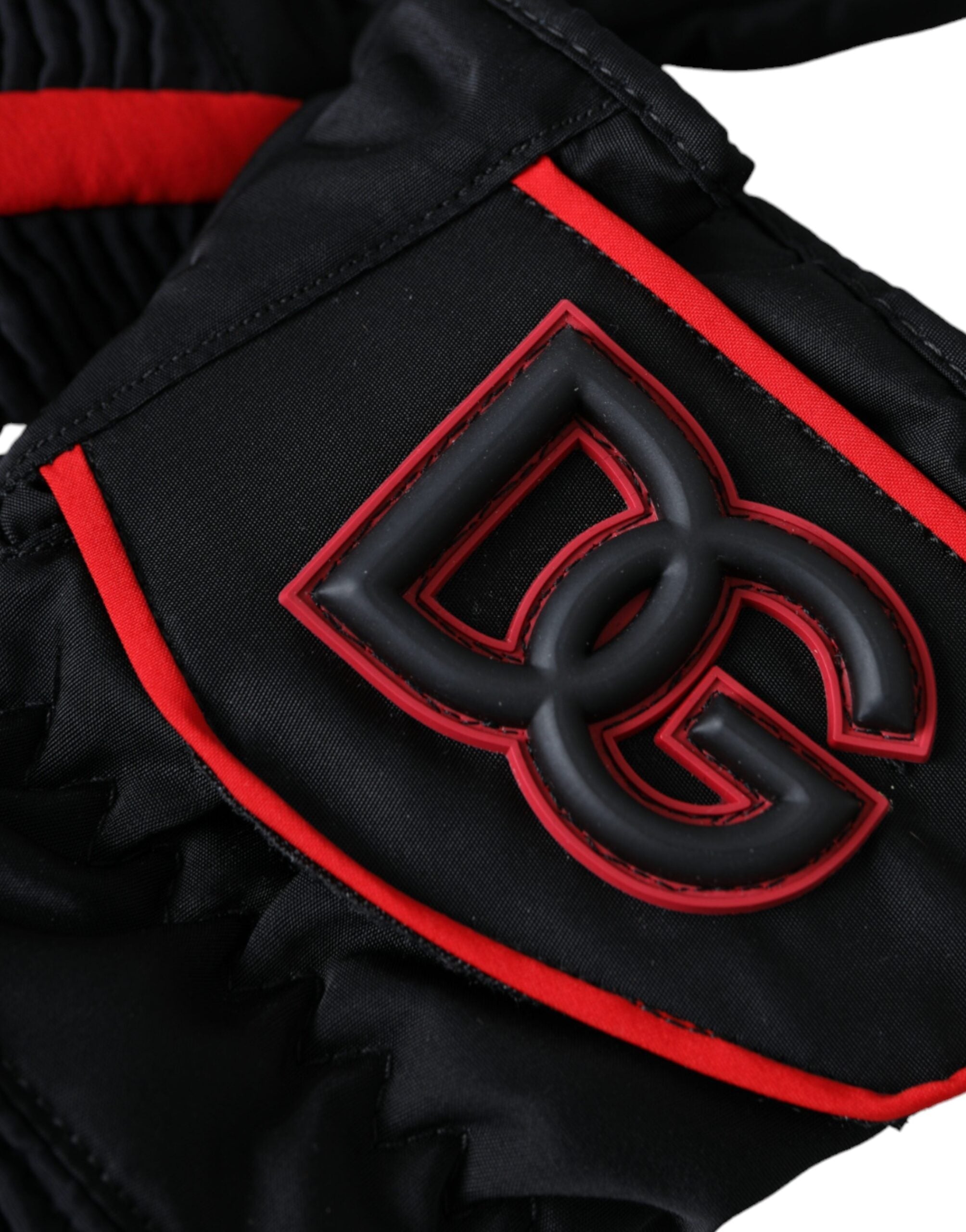 Dolce & Gabbana Black Red Wrist Length Gloves LUNESCAPE