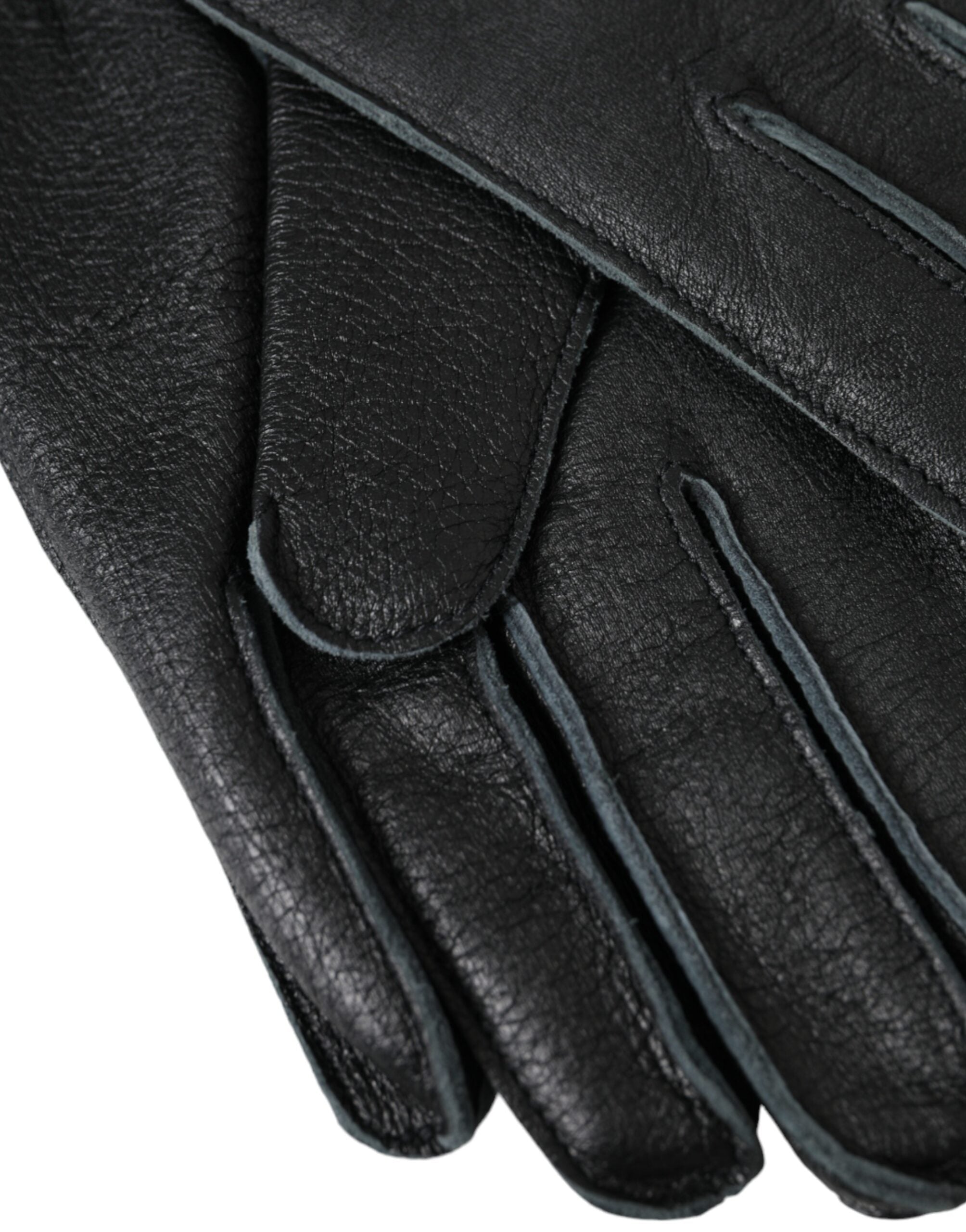 Dolce & Gabbana Black Deer Leather Wrist Length Gloves LUNESCAPE