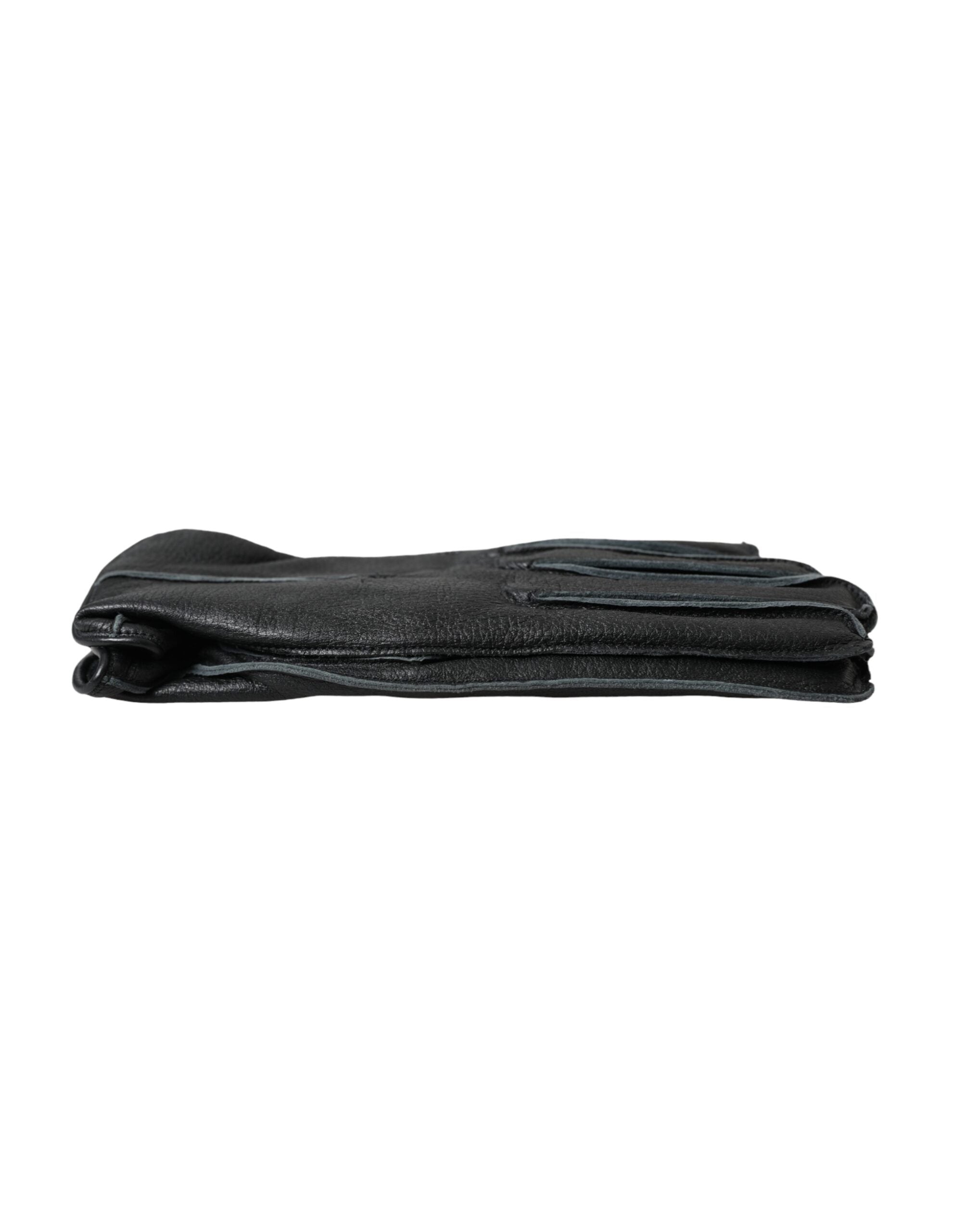 Dolce & Gabbana Black Deer Leather Wrist Length Gloves LUNESCAPE