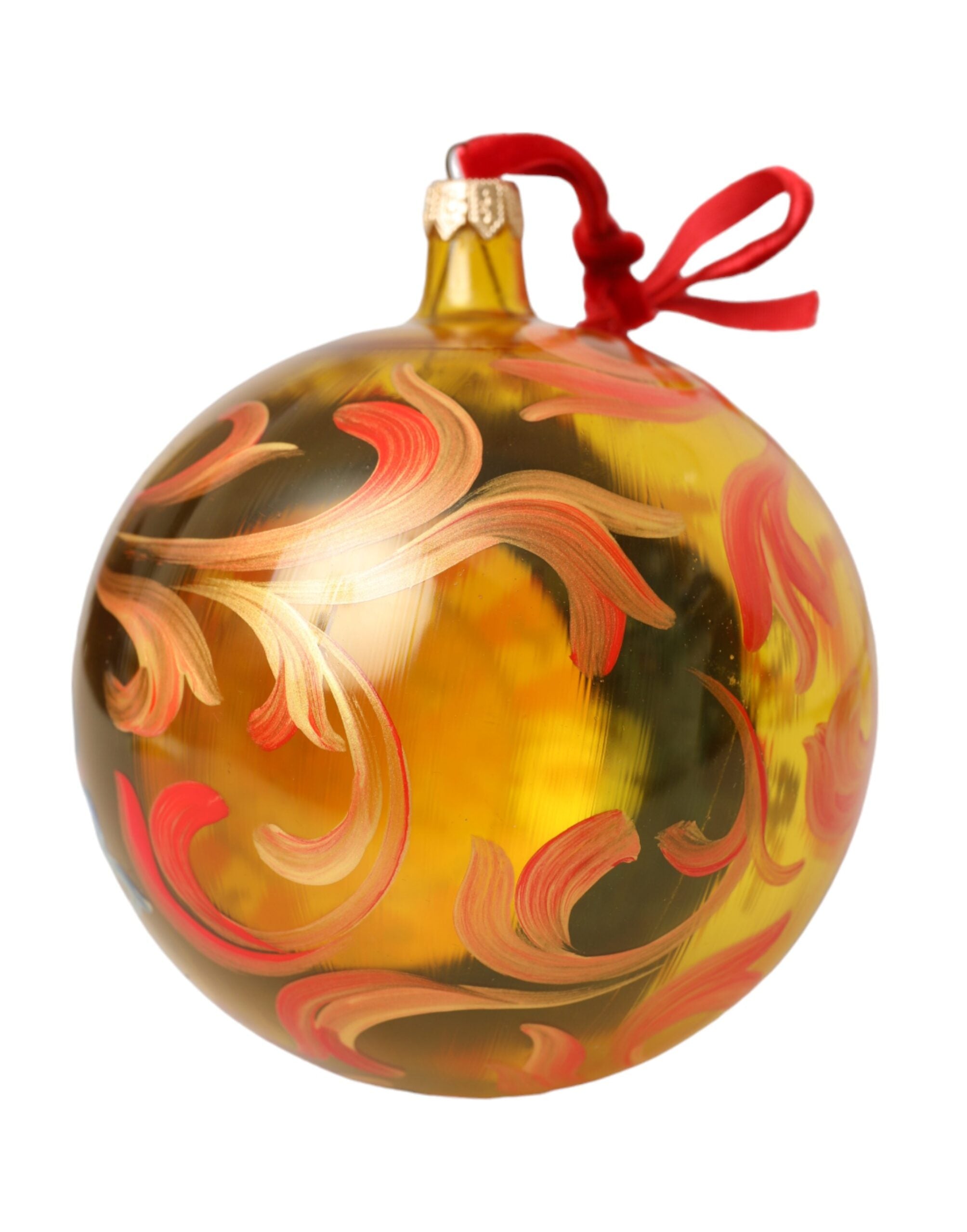 Dolce & Gabbana Gold Tone Carretto Print Round Ornament Christmas Ball LUNESCAPE