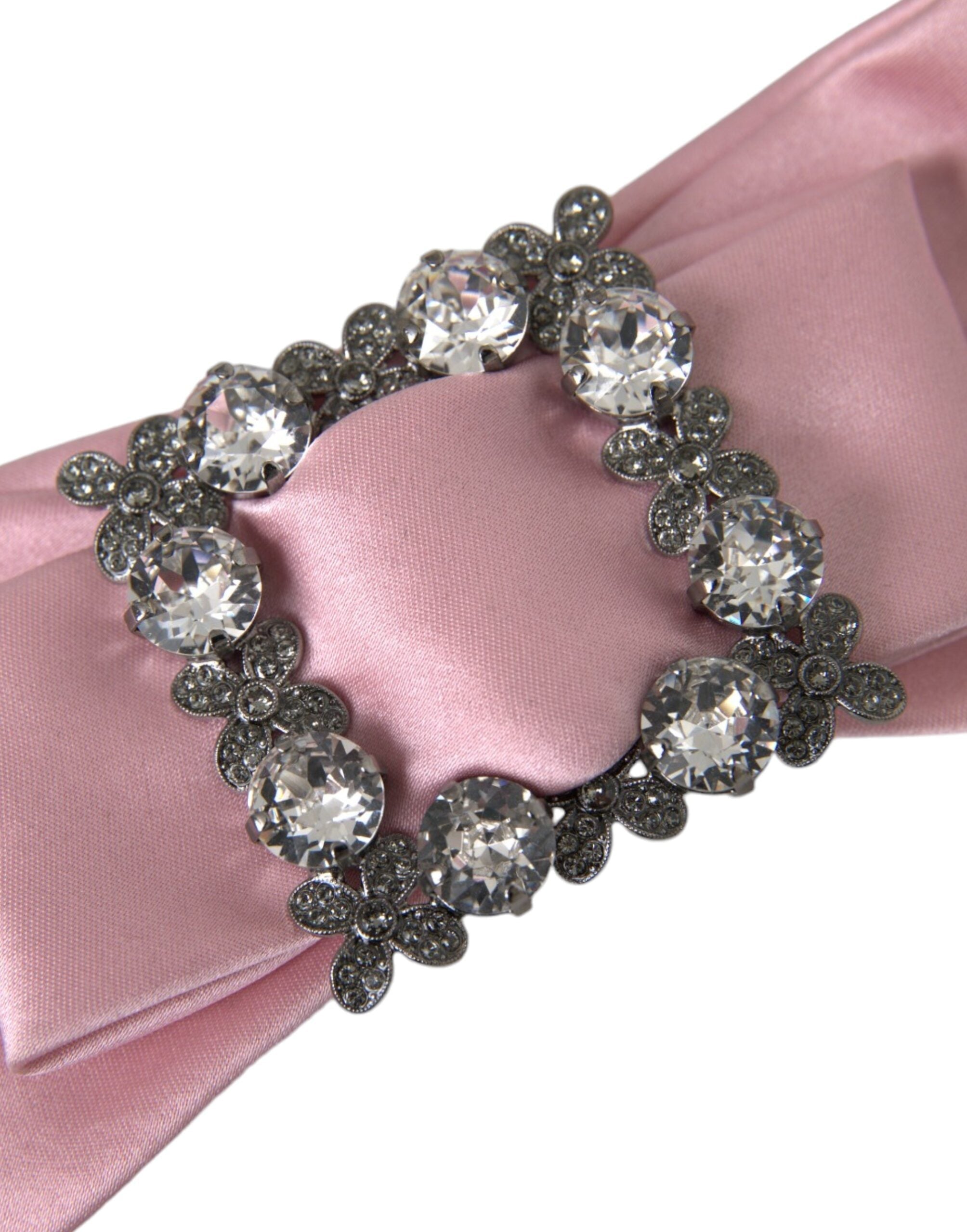 Dolce & Gabbana Pink Satin Crystal Jewelry Brooch Hair Pin LUNESCAPE