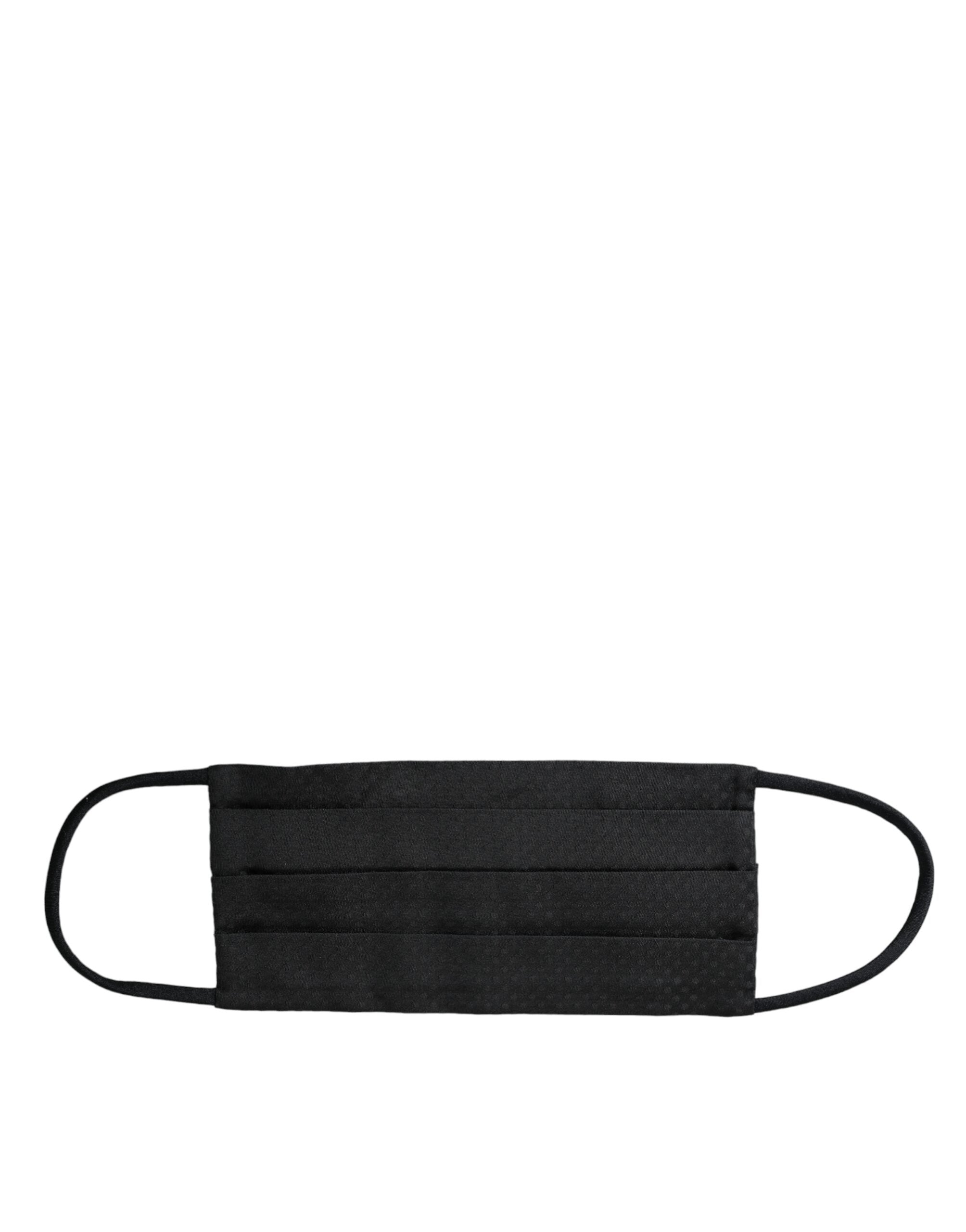 Dolce & Gabbana Black 100% Silk Adjustable Necktie Face Mask LUNESCAPE