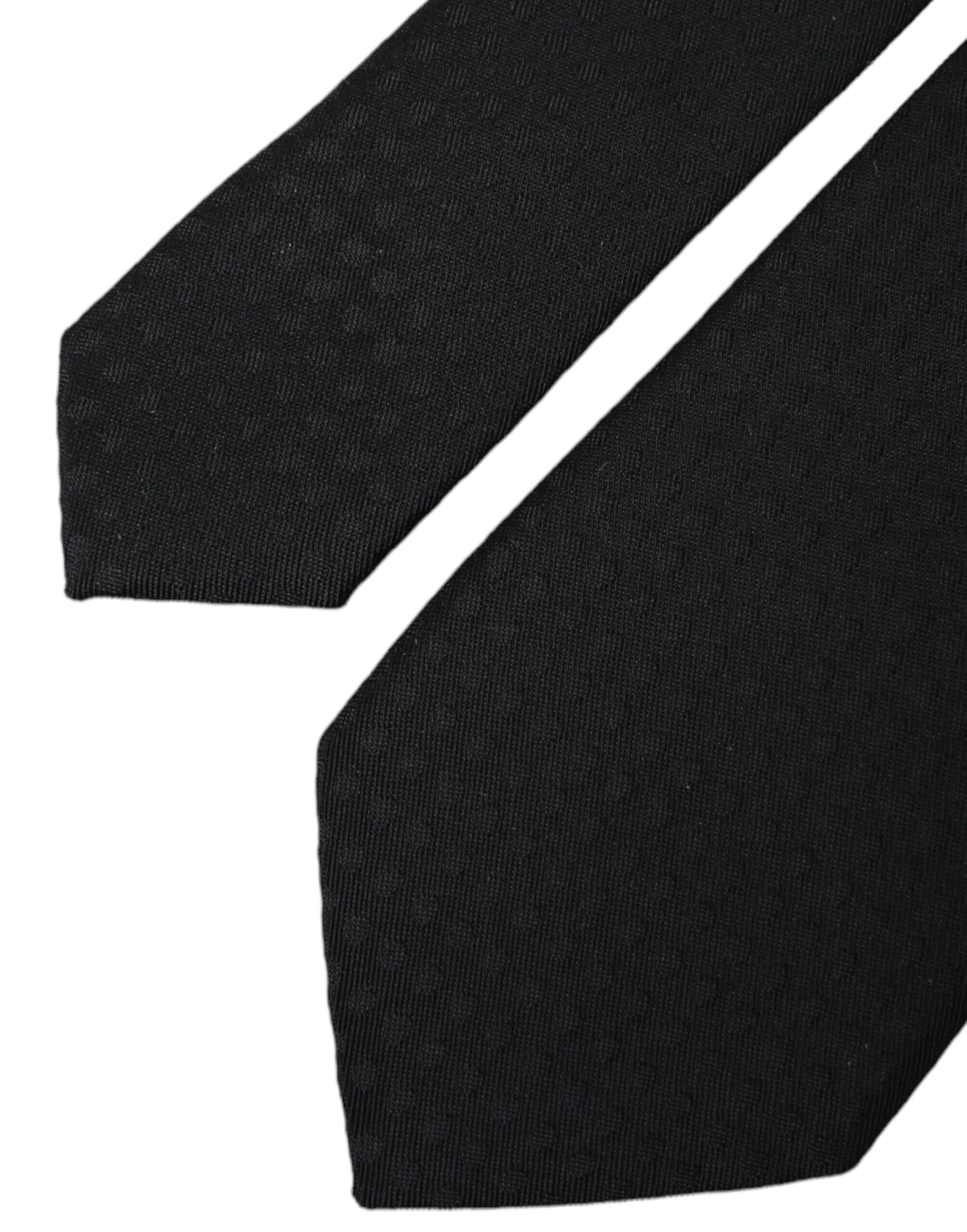 Dolce & Gabbana Black 100% Silk Adjustable Necktie Face Mask LUNESCAPE