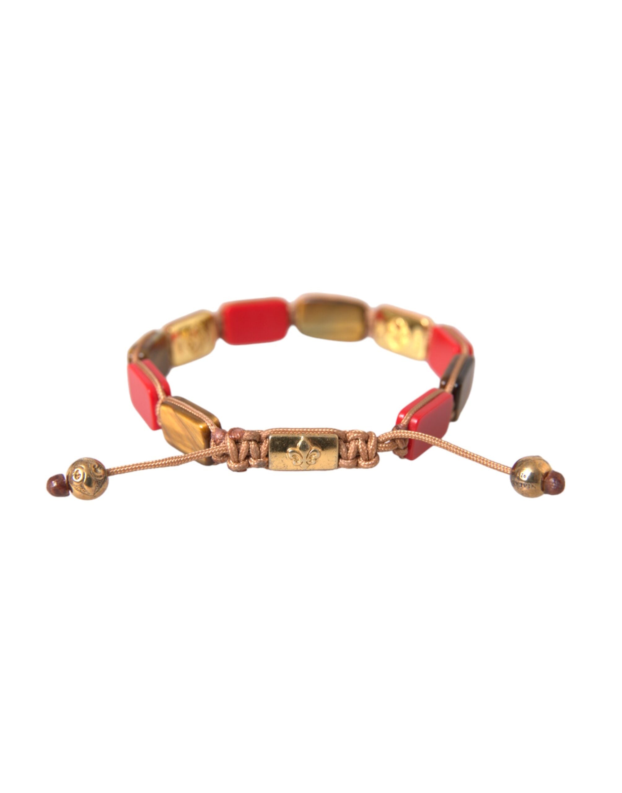 Nialaya CZ Tiger Eye Red Coral 925 Silver Men Bracelet LUNESCAPE