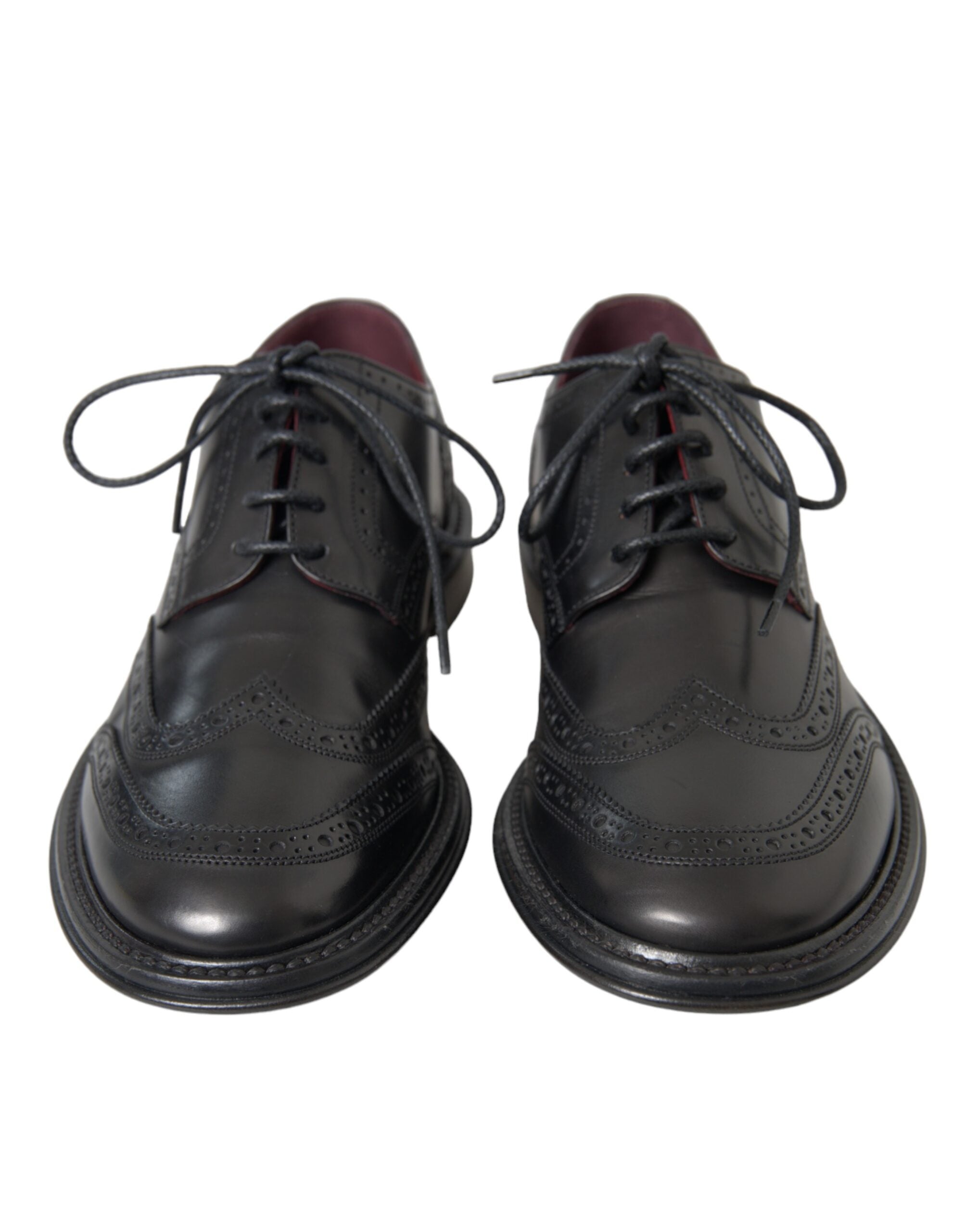 Dolce & Gabbana Black Leather Oxford Wingtip Formal Men Shoes LUNESCAPE