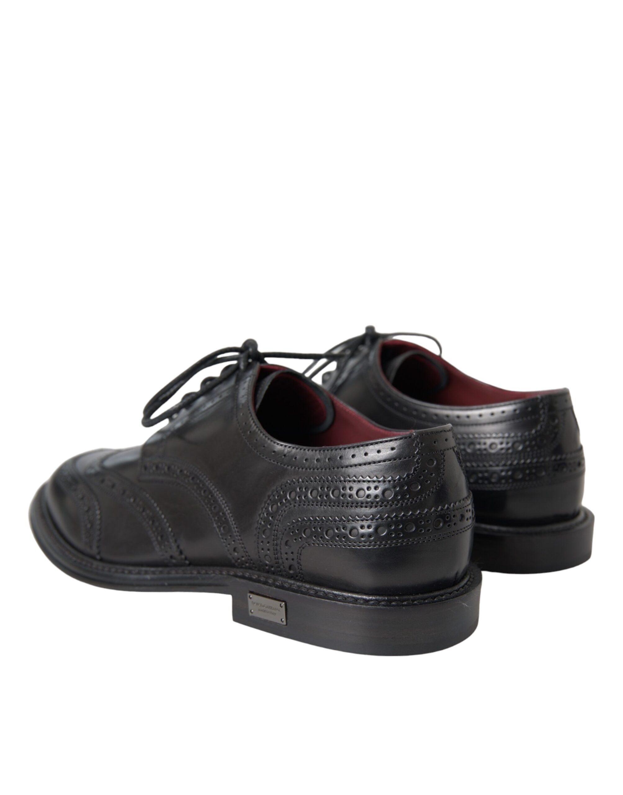 Dolce & Gabbana Black Leather Oxford Wingtip Formal Men Shoes LUNESCAPE