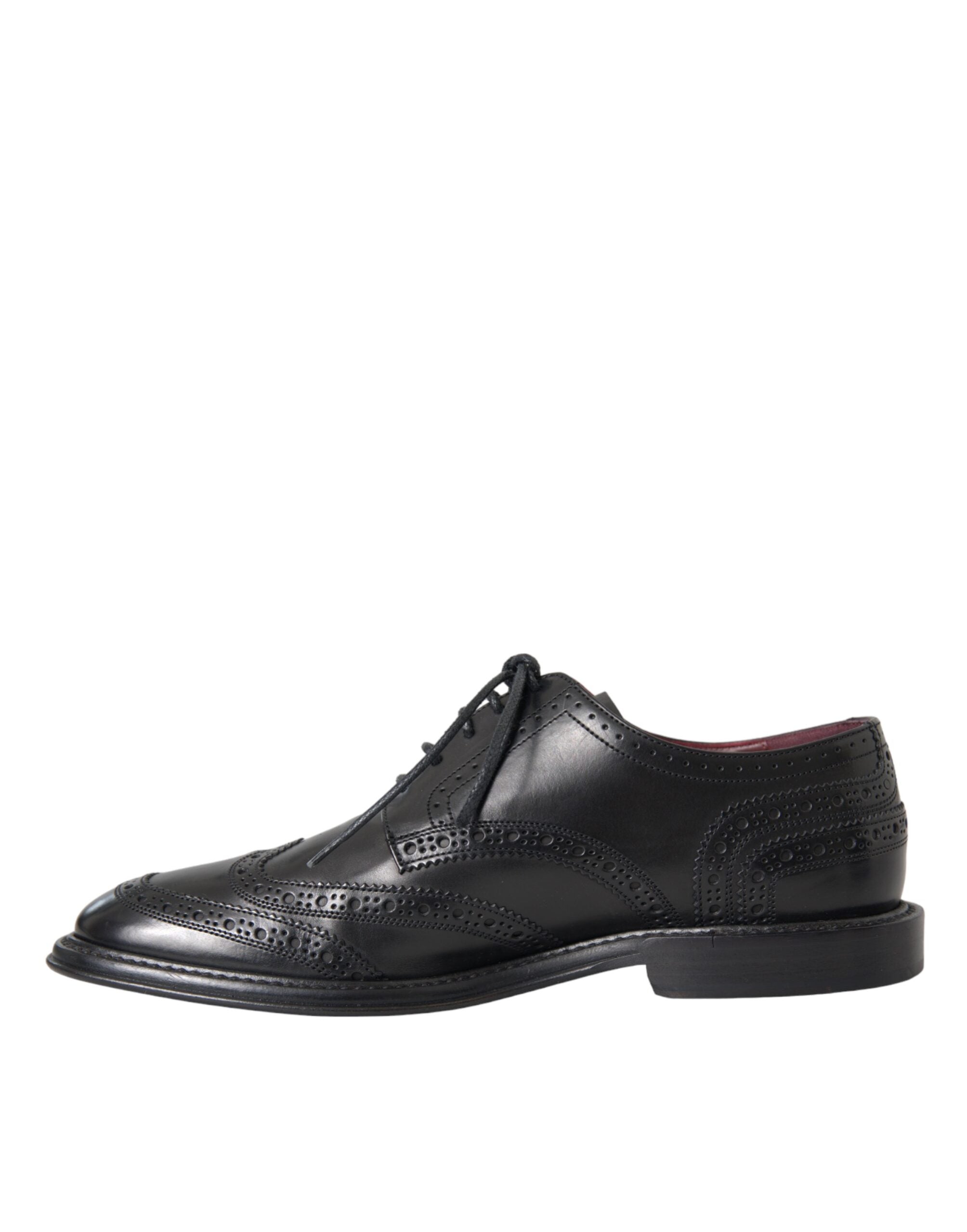 Dolce & Gabbana Black Leather Oxford Wingtip Formal Men Shoes LUNESCAPE