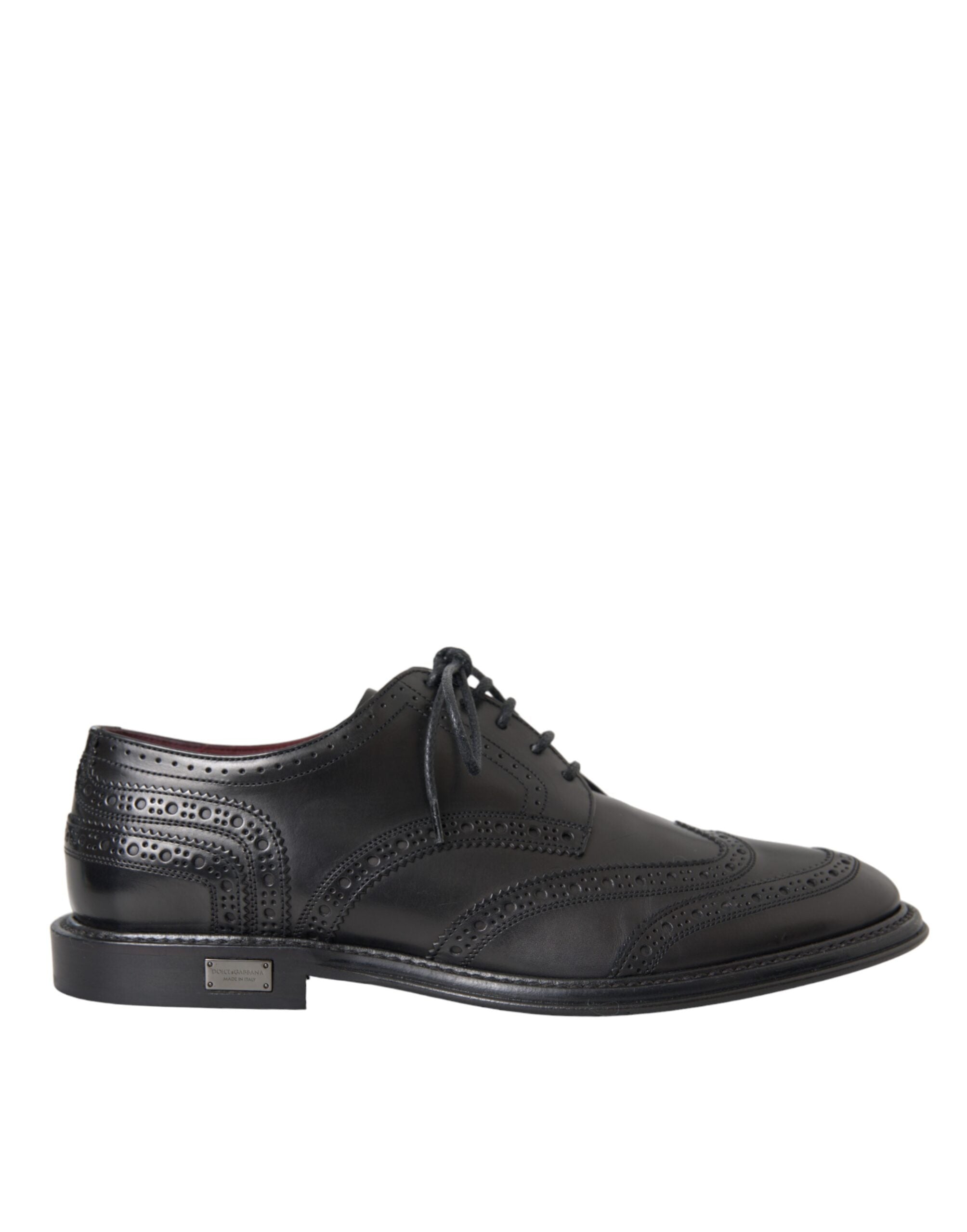 Dolce & Gabbana Black Leather Oxford Wingtip Formal Men Shoes LUNESCAPE