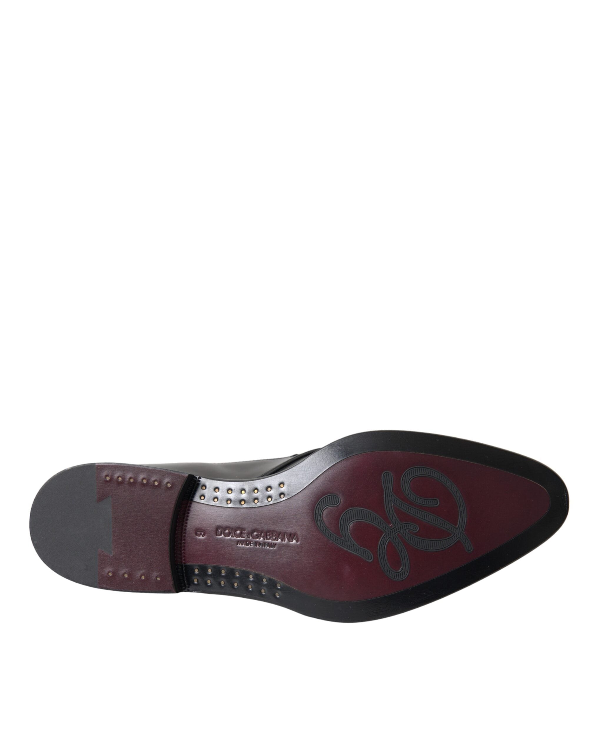 Dolce & Gabbana Black Leather Derby Formal Dress Men Shoes LUNESCAPE
