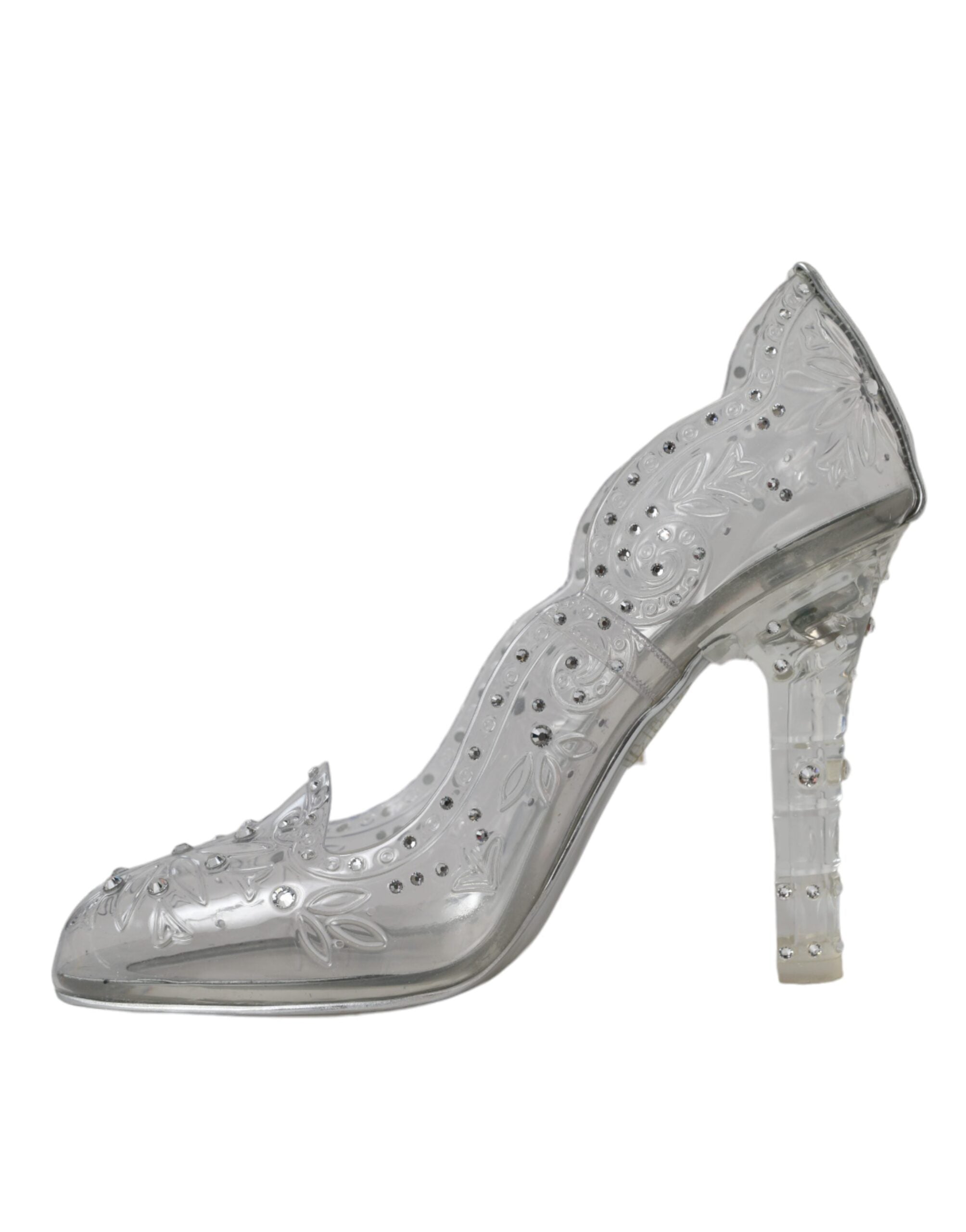 Dolce & Gabbana Clear Floral Crystal Heels CINDERELLA Shoes LUNESCAPE