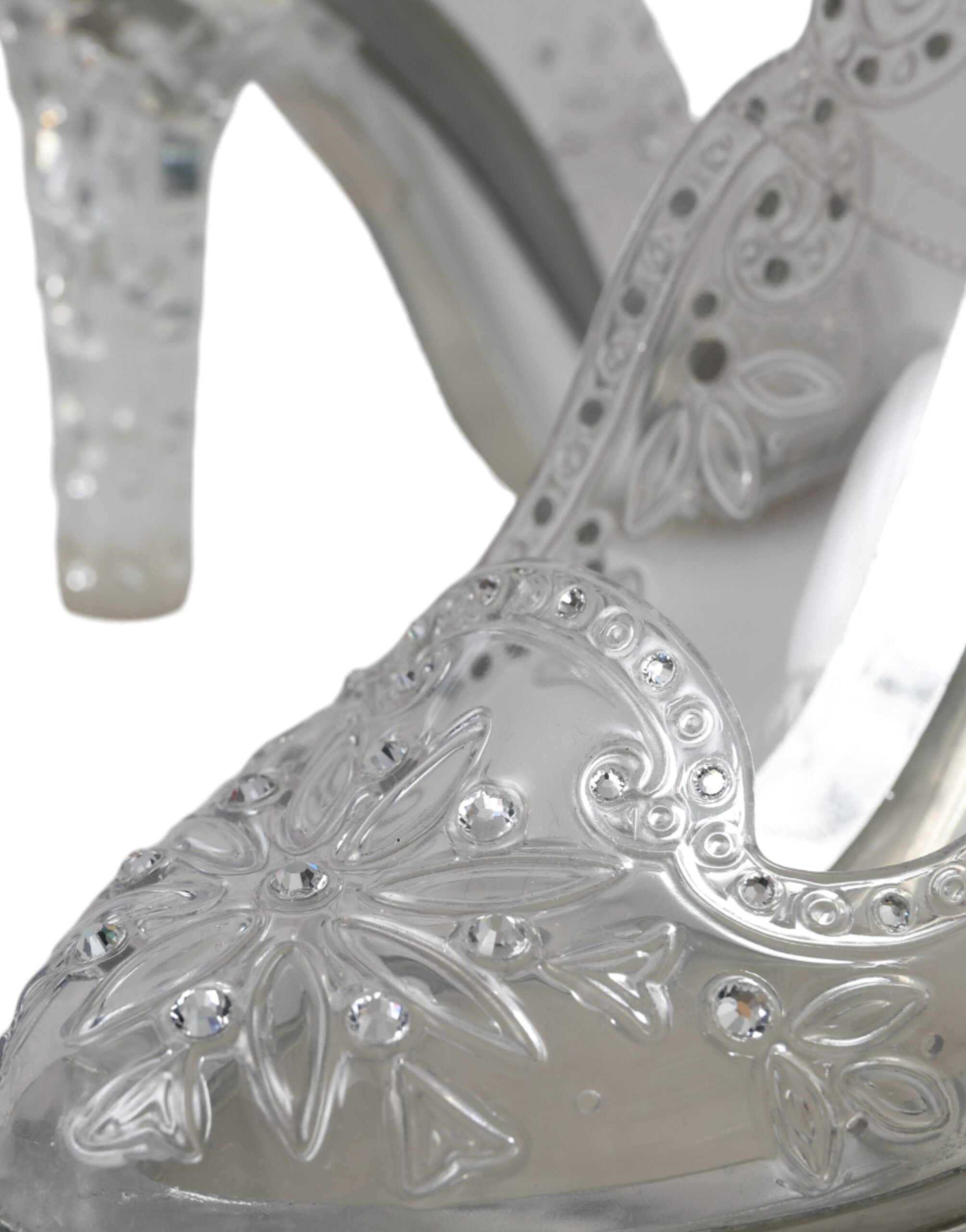 Dolce & Gabbana Clear Floral Crystal Heels CINDERELLA Shoes LUNESCAPE