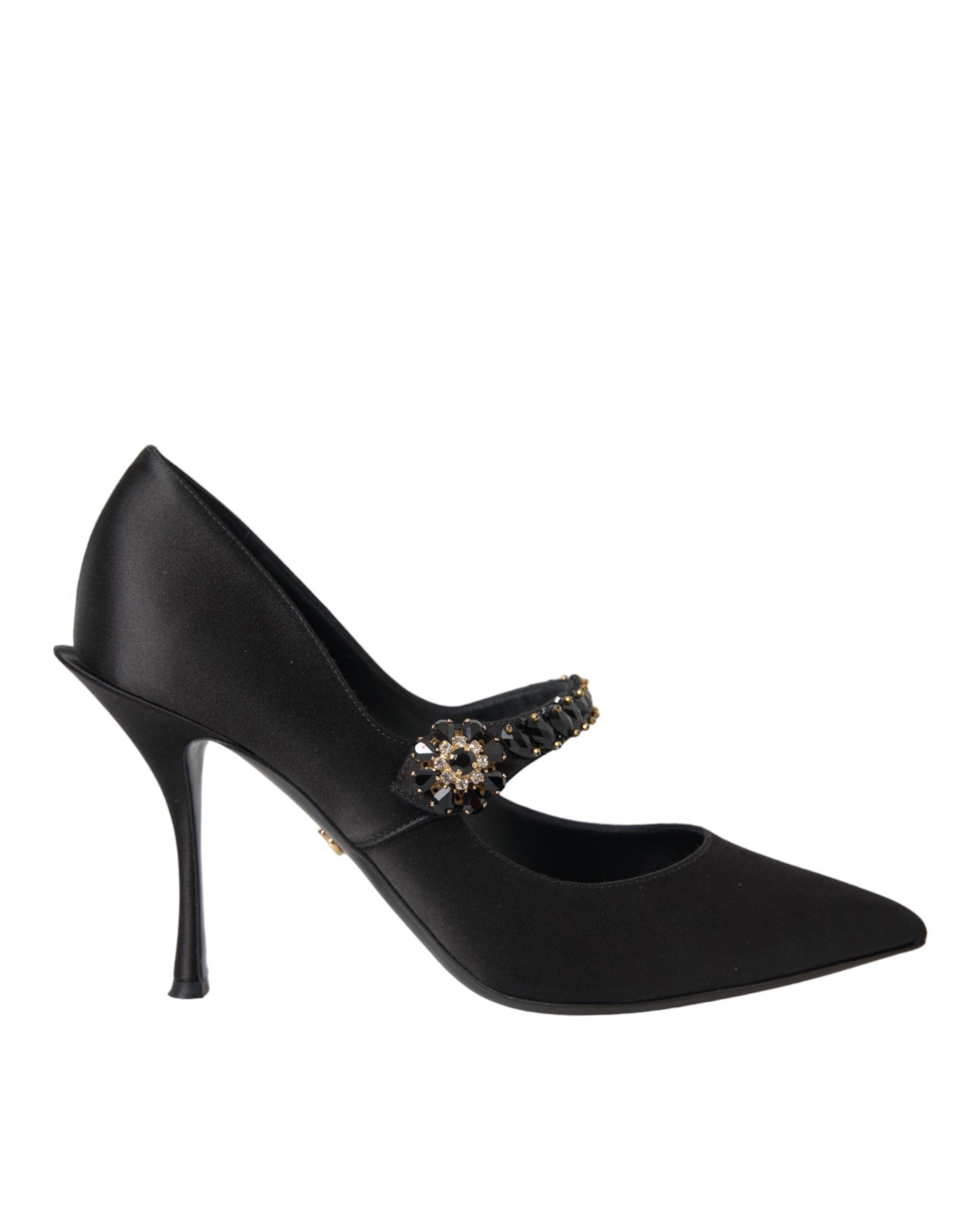 Dolce & Gabbana Black Mary Jane Crystal Heels Pumps Shoes LUNESCAPE