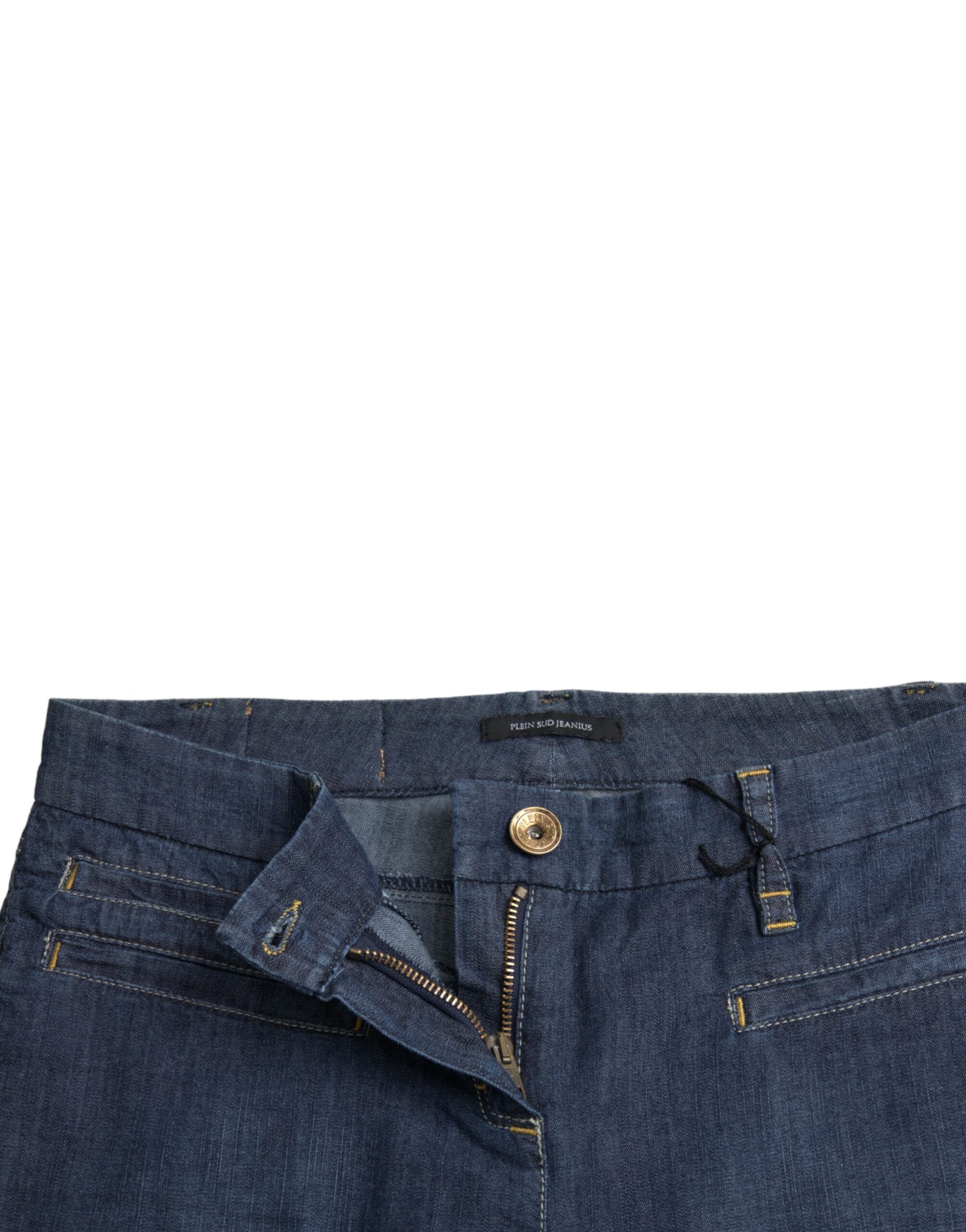 PLEIN SUD Dark Blue Cotton Bootcut Denim Jeans LUNESCAPE