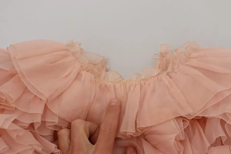 Dolce & Gabbana Pink Ruffles Long Sleeves Pullover Sweater LUNESCAPE