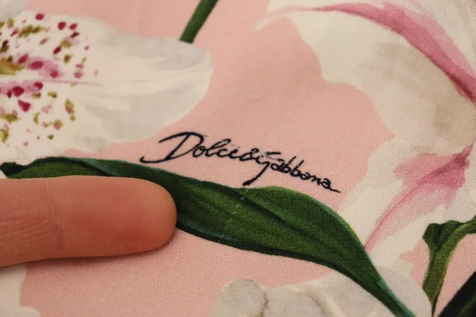 Dolce & Gabbana Pink Lily Sheath Knee Length Dress LUNESCAPE