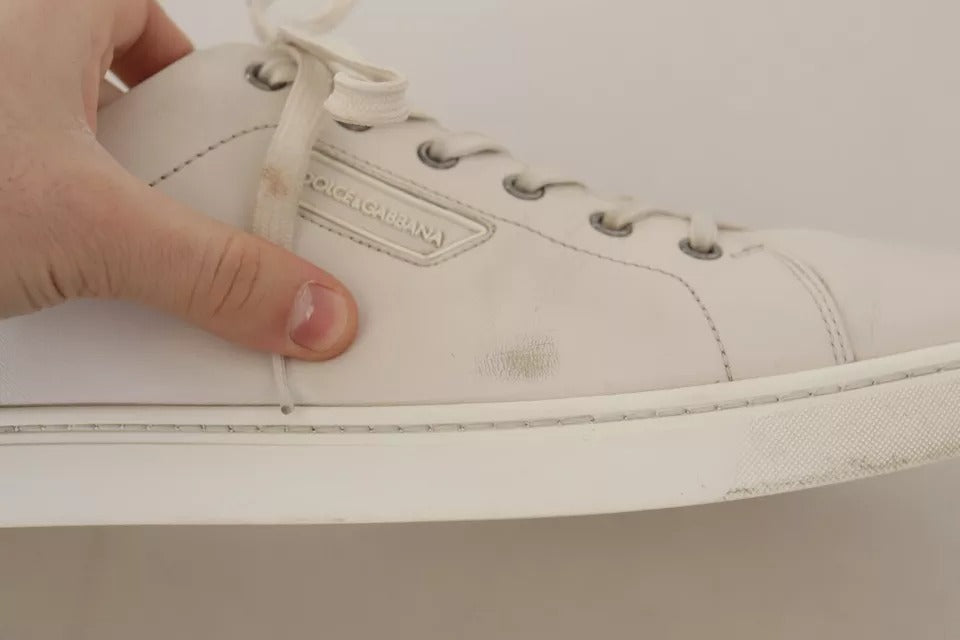 Dolce & Gabbana White Casual Leather Logo Men Sneakers Shoes