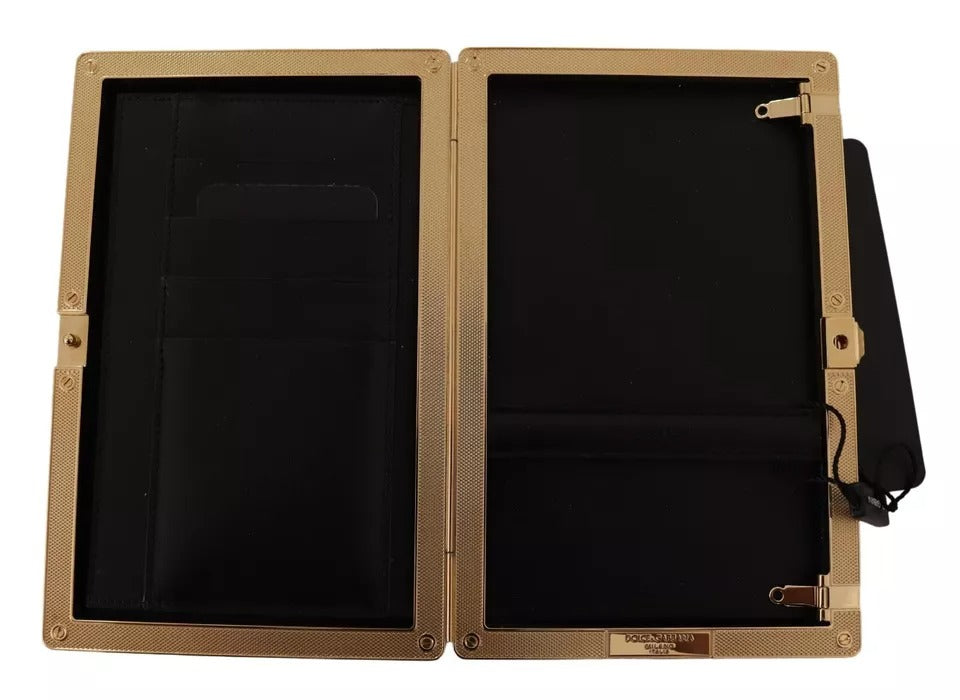 Dolce & Gabbana Pink Silk Gold Frame Clutch Evening Party Purse Bag LUNESCAPE