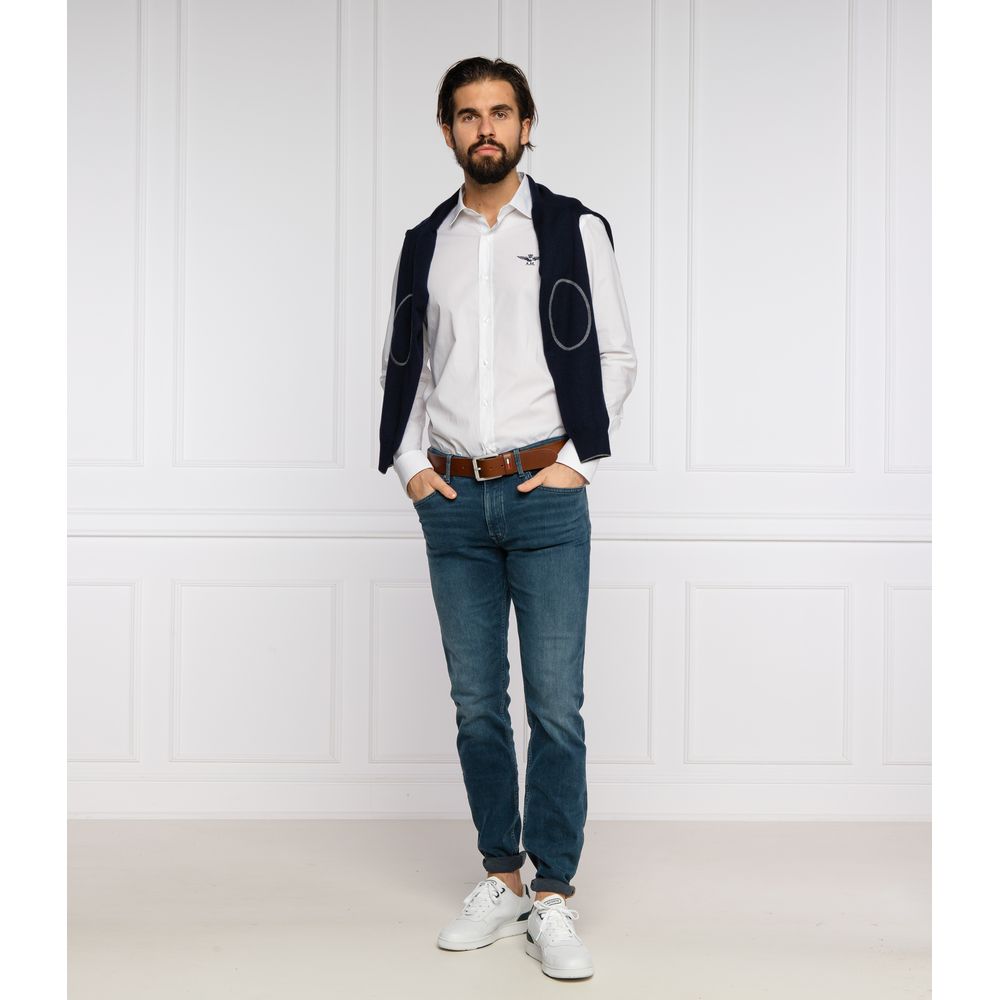 Aeronautica Militare White Cotton Men's Shirt LUNESCAPE
