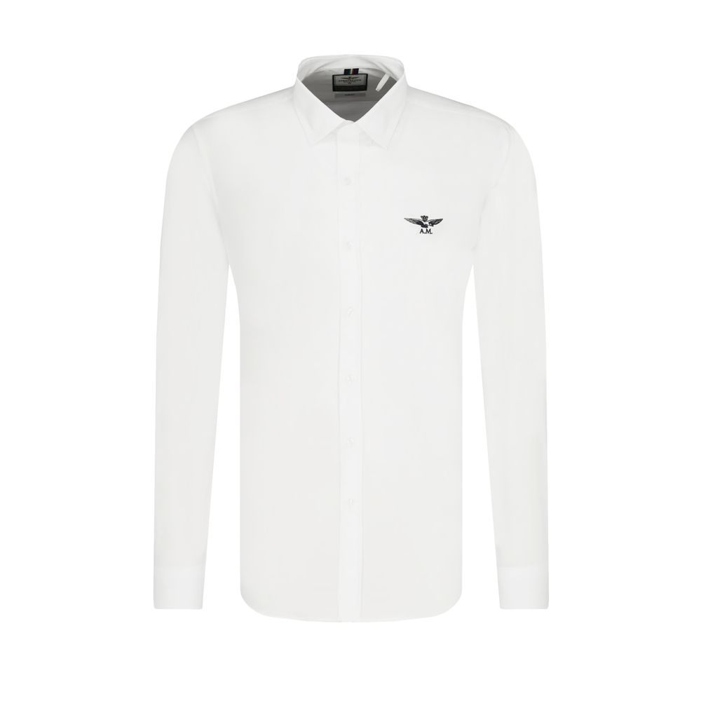 Aeronautica Militare White Cotton Men's Shirt LUNESCAPE