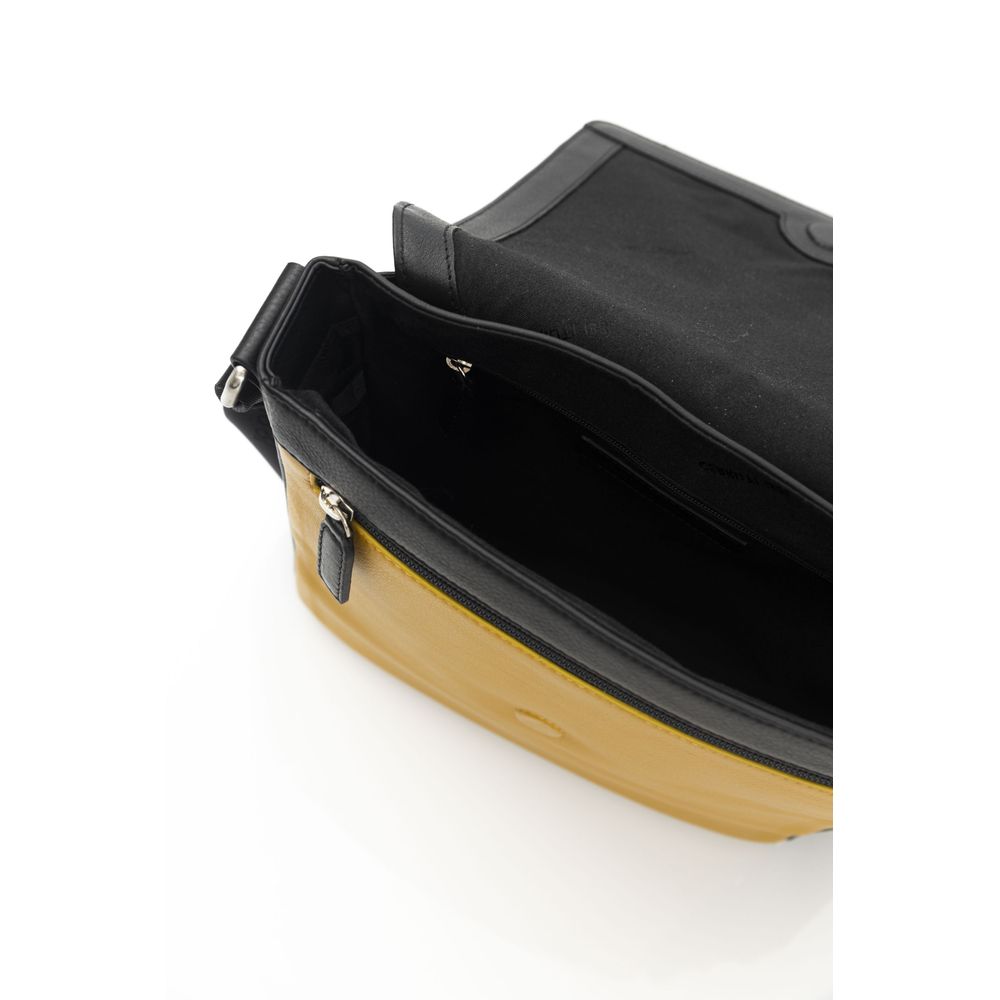 Cerruti 1881 Yellow Leather Men Crossbody Bag