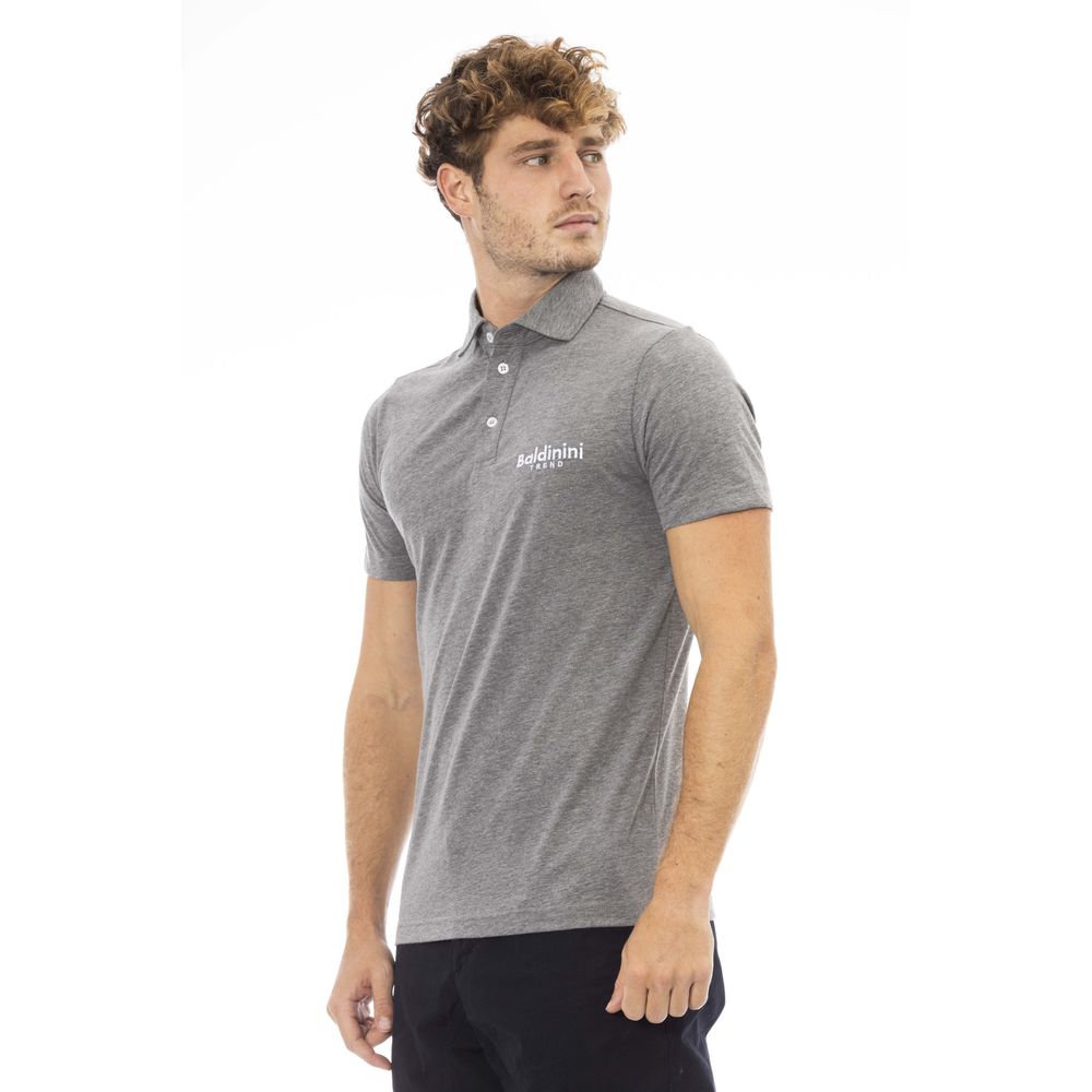 Baldinini Trend Gray Cotton Men Polo LUNESCAPE