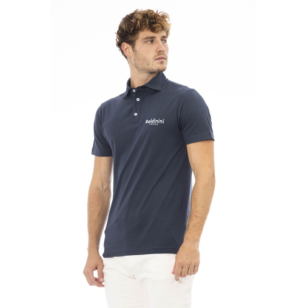 Baldinini Trend Blue Cotton Men Polo Shirt LUNESCAPE