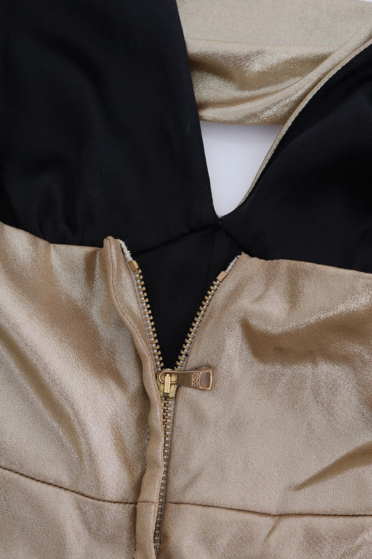 Dolce & Gabbana Gold Silk Stretch Romper