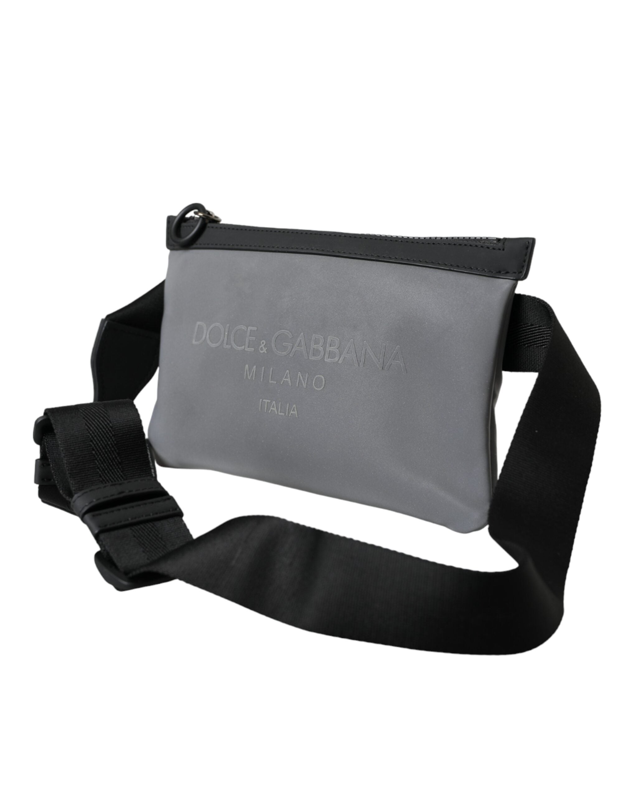 Dolce & Gabbana Gray Logo Zip Waist Belt Bag Fanny Pack LUNESCAPE