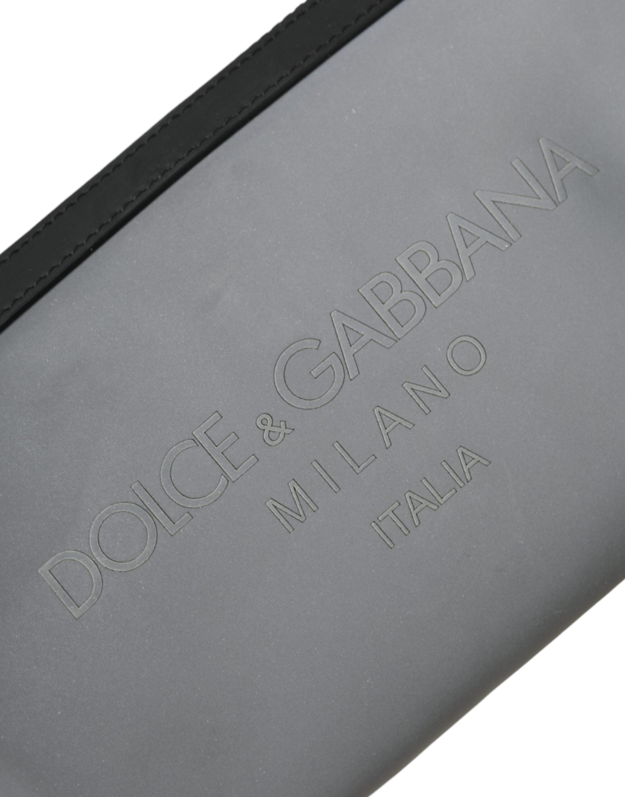 Dolce & Gabbana Gray Logo Zip Waist Belt Bag Fanny Pack LUNESCAPE