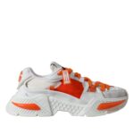 Dolce & Gabbana White Orange Airmaster Low Top Sneakers Shoes LUNESCAPE