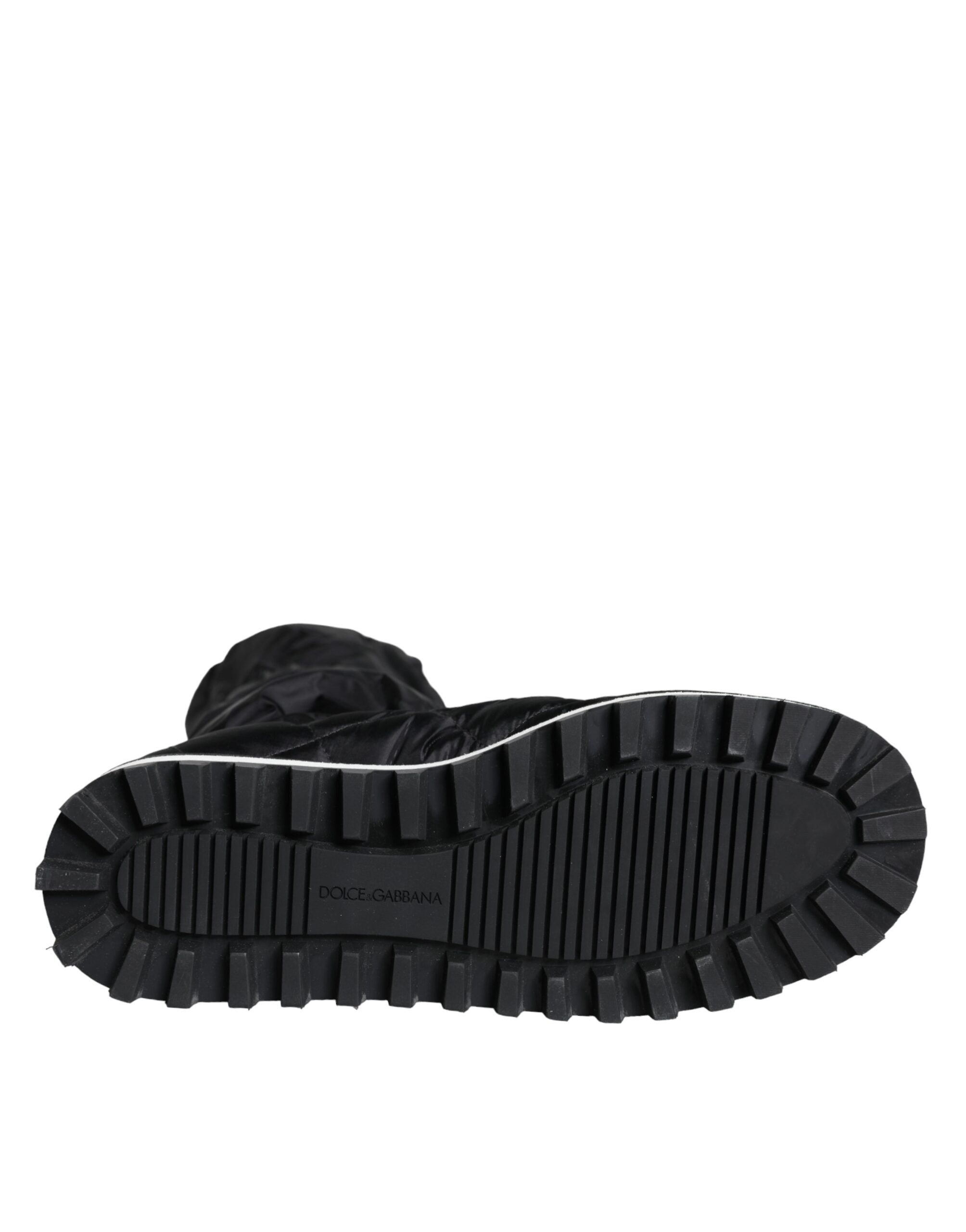 Dolce & Gabbana Black Quilted Knee High Winter Boots