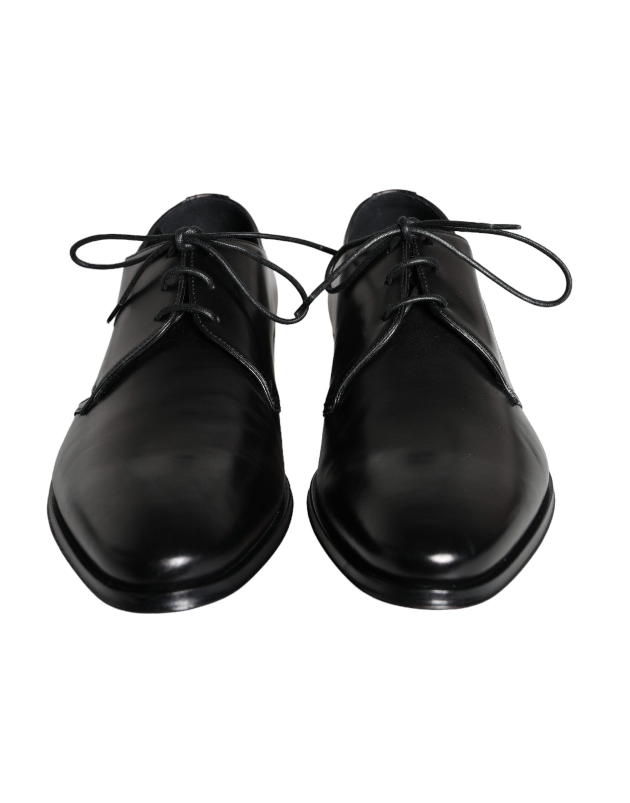 Dolce & Gabbana Black Calfskin Leather Derby Men Dress Shoes LUNESCAPE