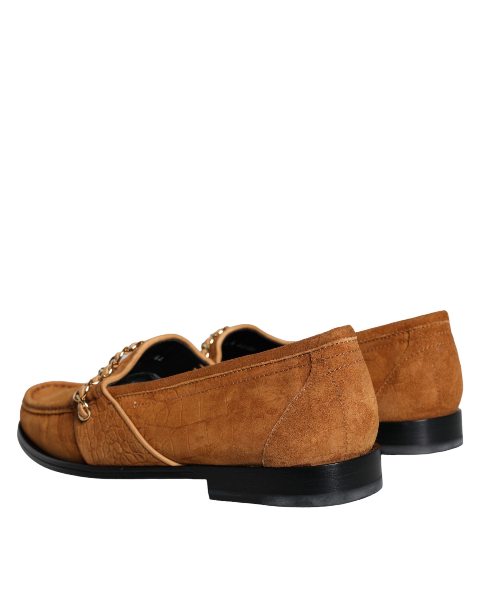 Dolce & Gabbana Brown Velvet Leather Moccasin